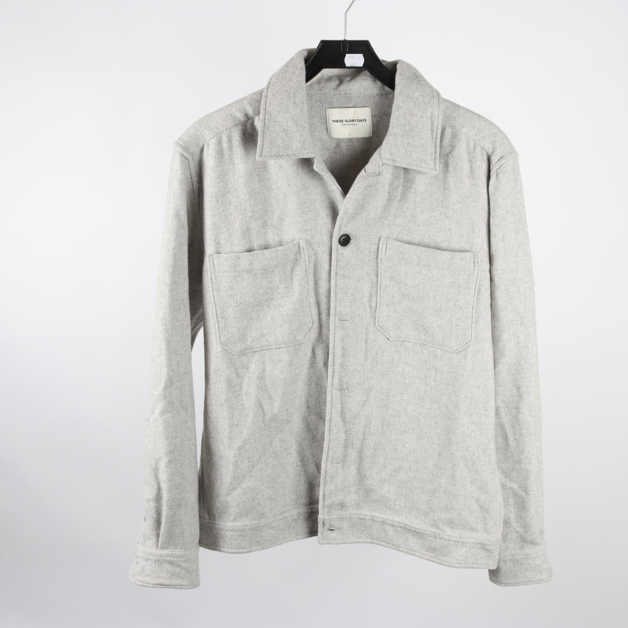 Skjorta, These Glory Days, grå, ullmix, stl. L.