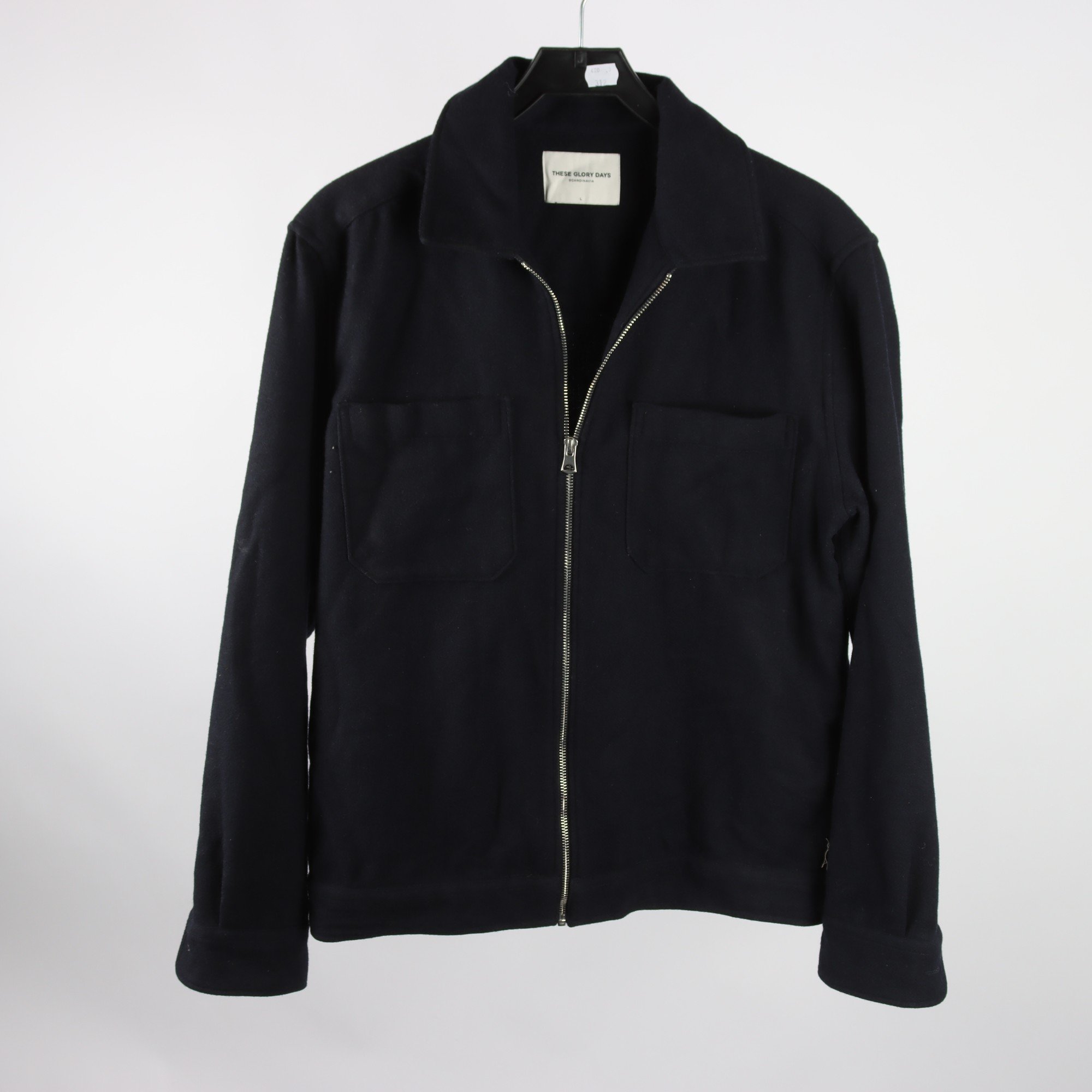 Skjortjacka, These Glory Days, blå, ullmix, stl. L.