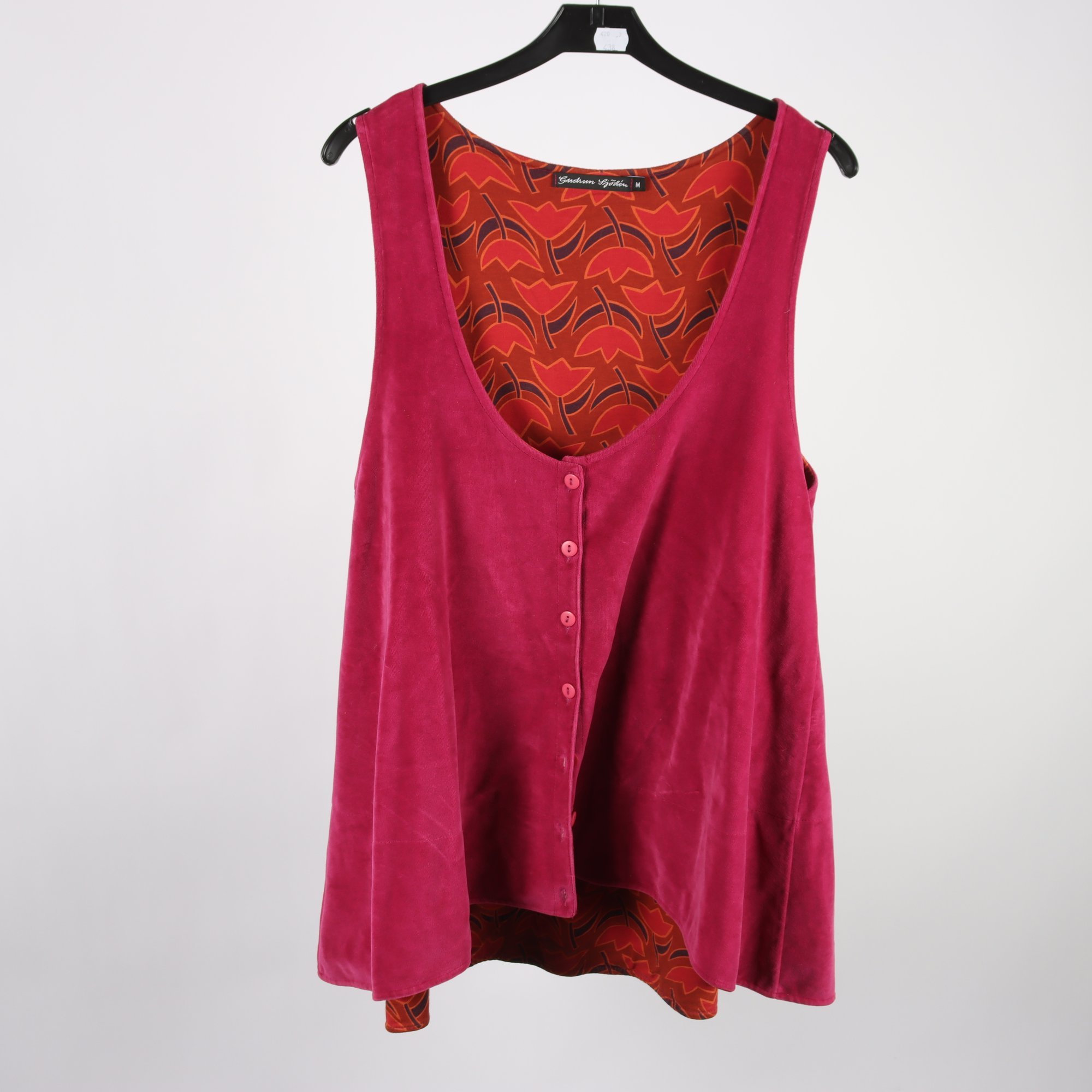 Linne, Gudrun Sjödén, rosa, velour, stl. M.