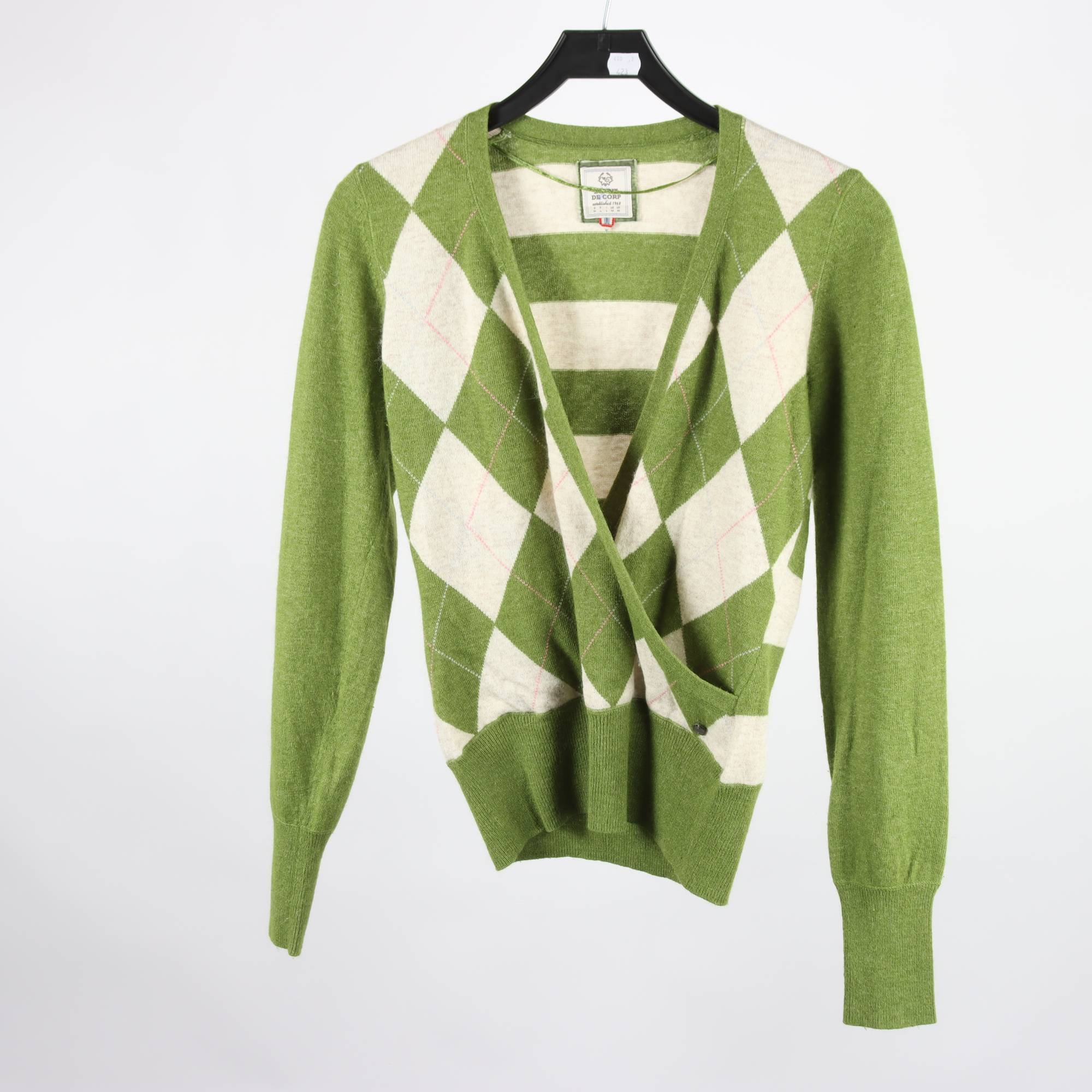 Tröja, Esprit, grön, beige, ull, angor, stl. M.