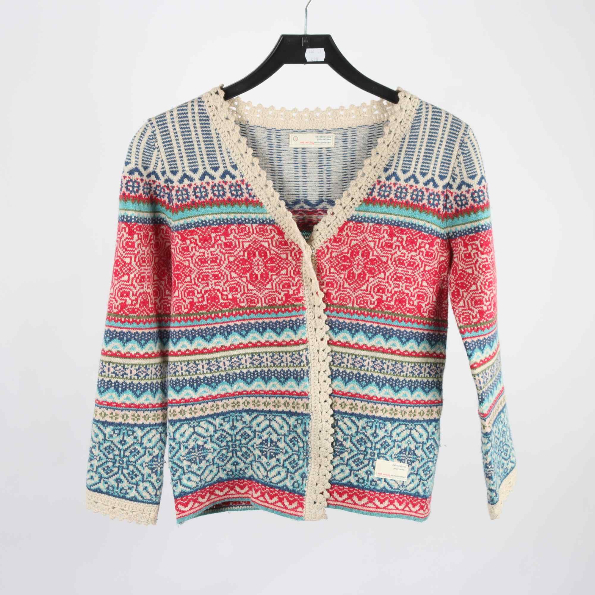 Kofta, Odd Molly, blå, turkos, lammull, stl. S.