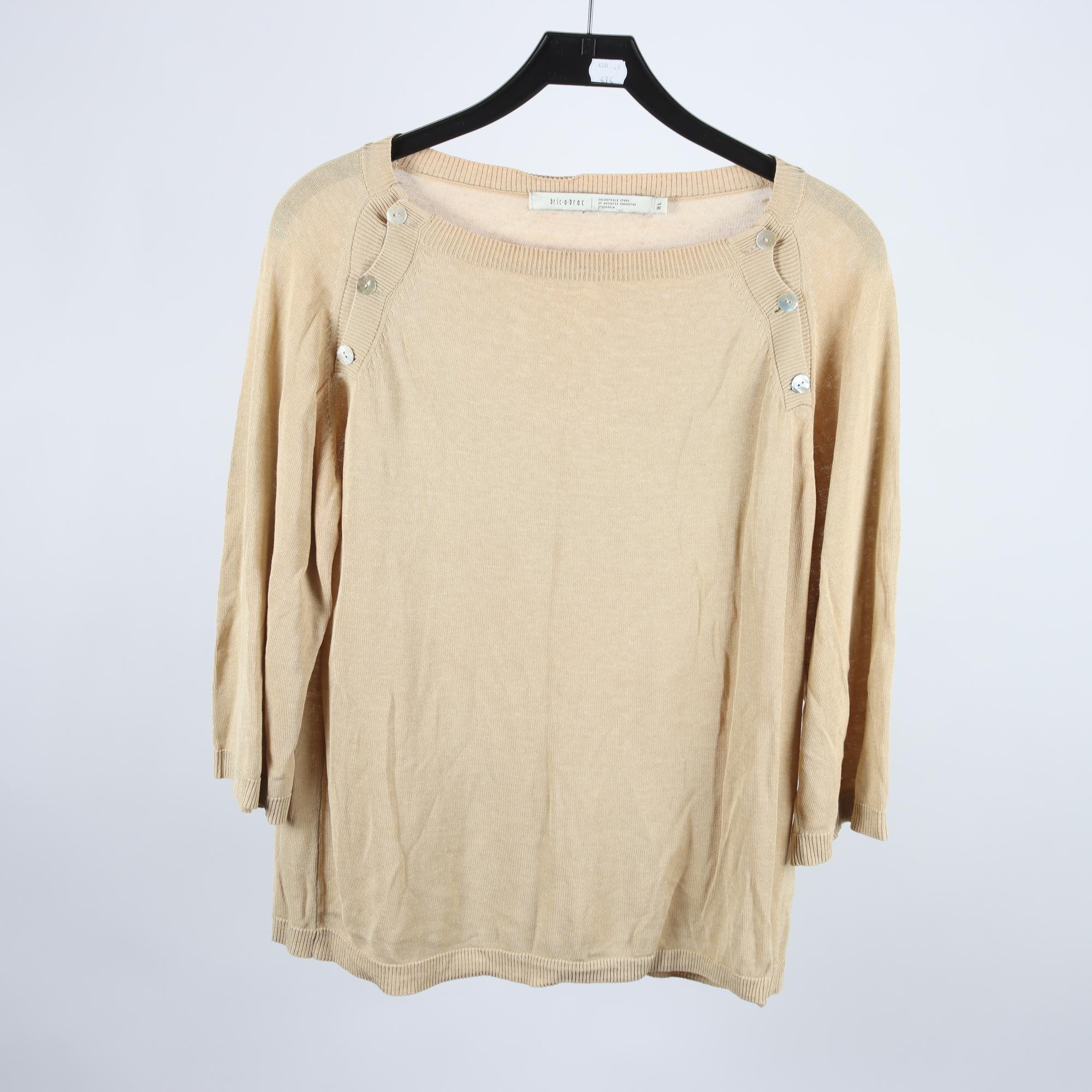 Tröja, Bric a Brac, brun, linmix, stl. XL.