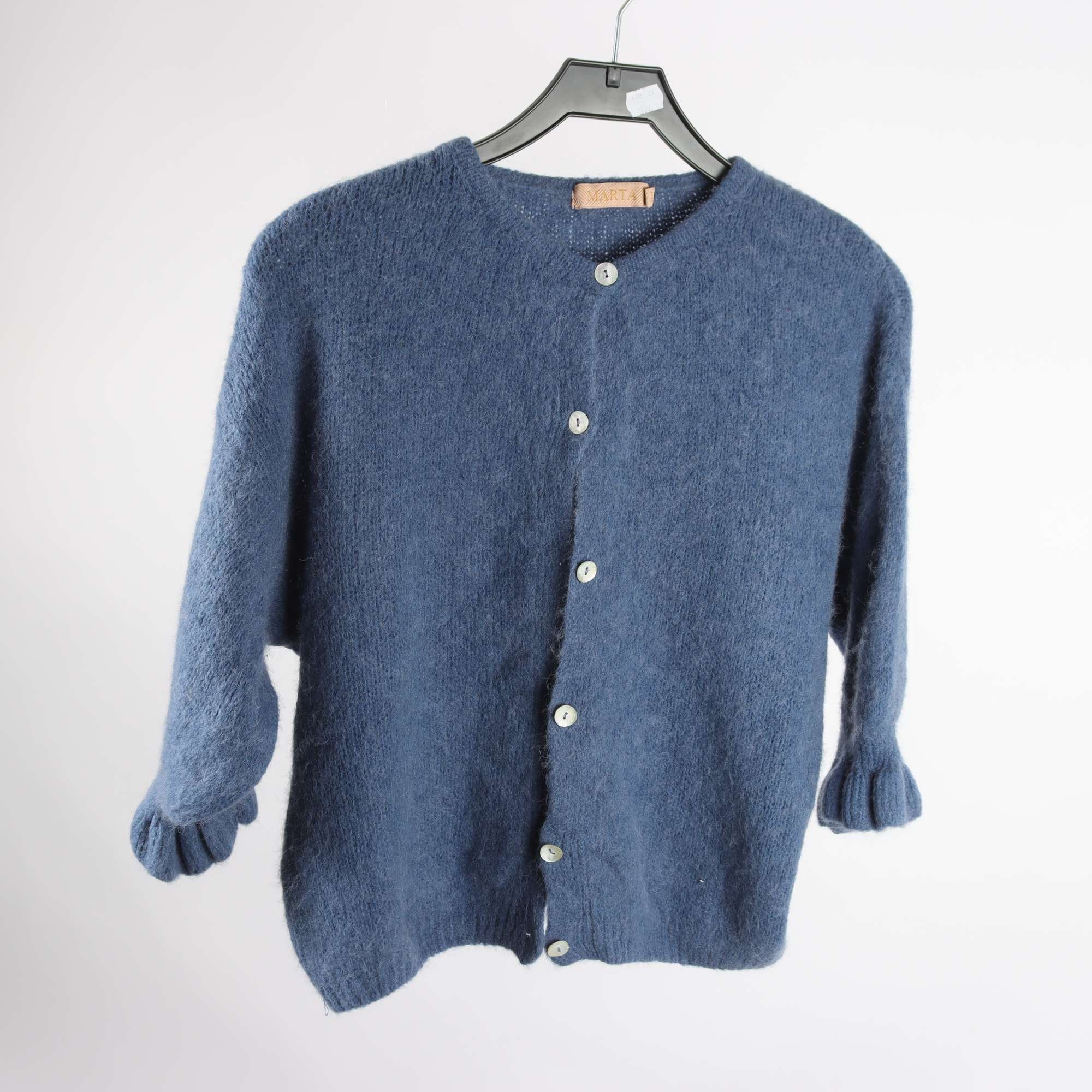 Kofta, Marta, blå, ull, baby alpaca, stl. L/XL.