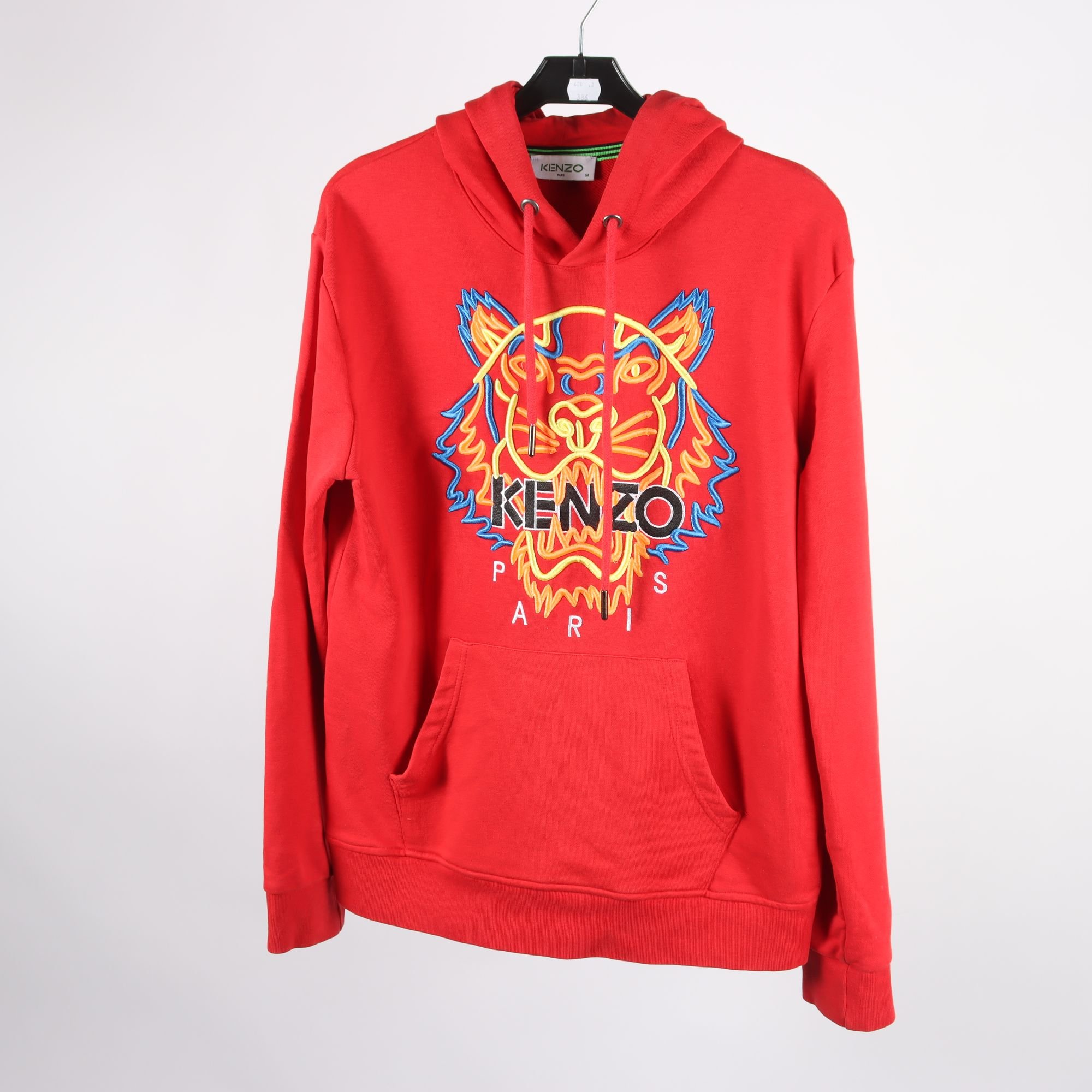 Hoodie, Kenzo, mönstrad, röd, stl. M.
