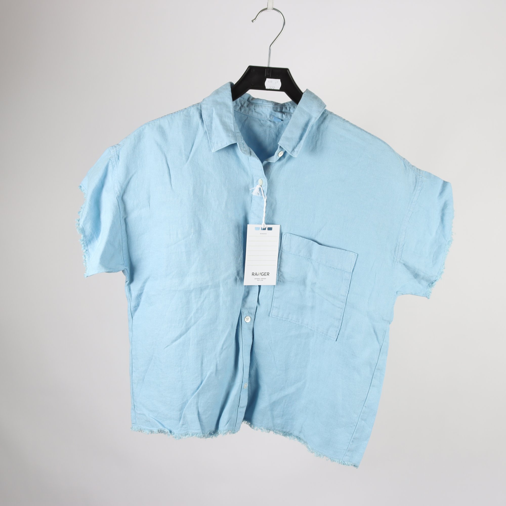 Blus, Okänd, blå, lin, stl. S.