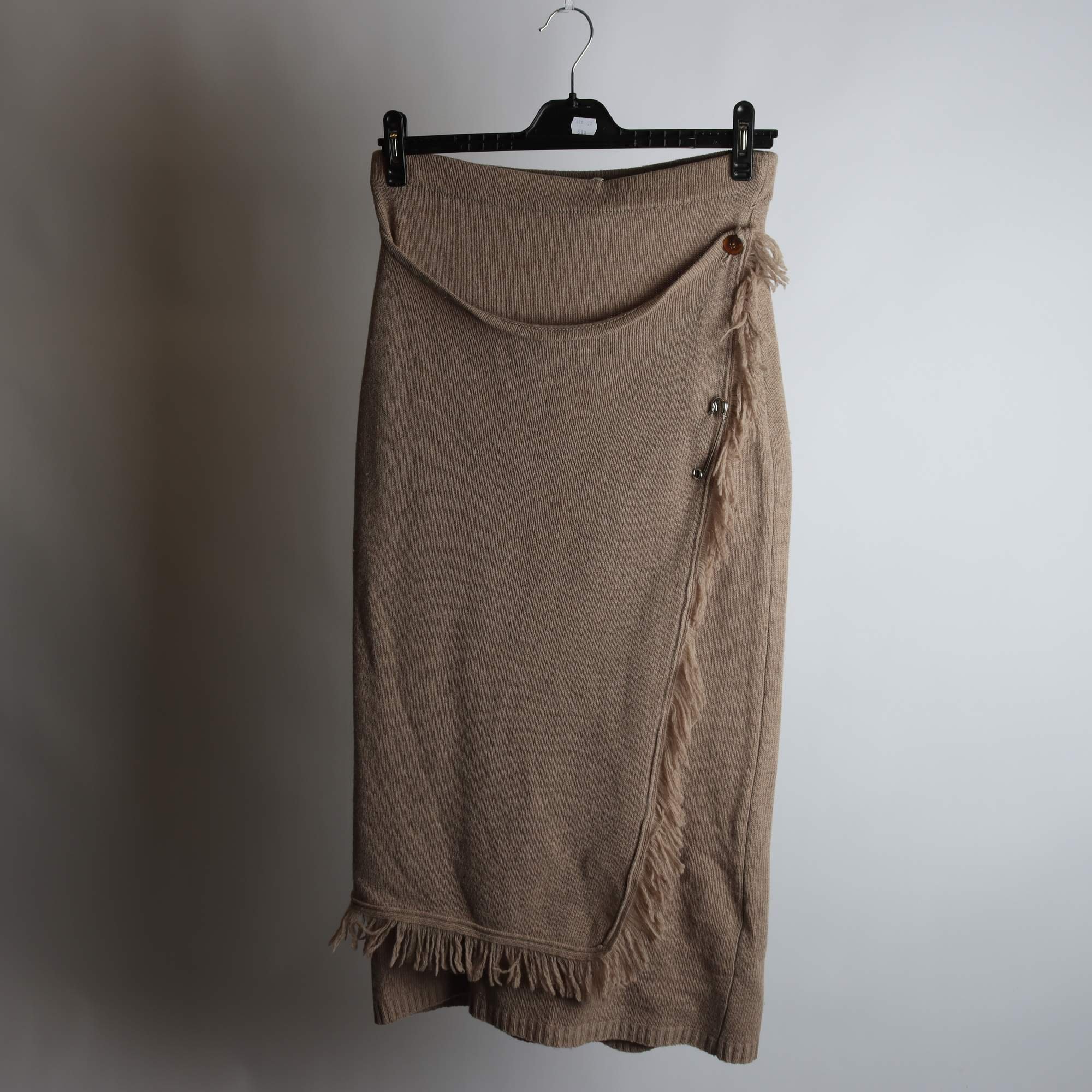 Kjol, Jennifer Collection, beige, ull, stickad, stl. 42/44