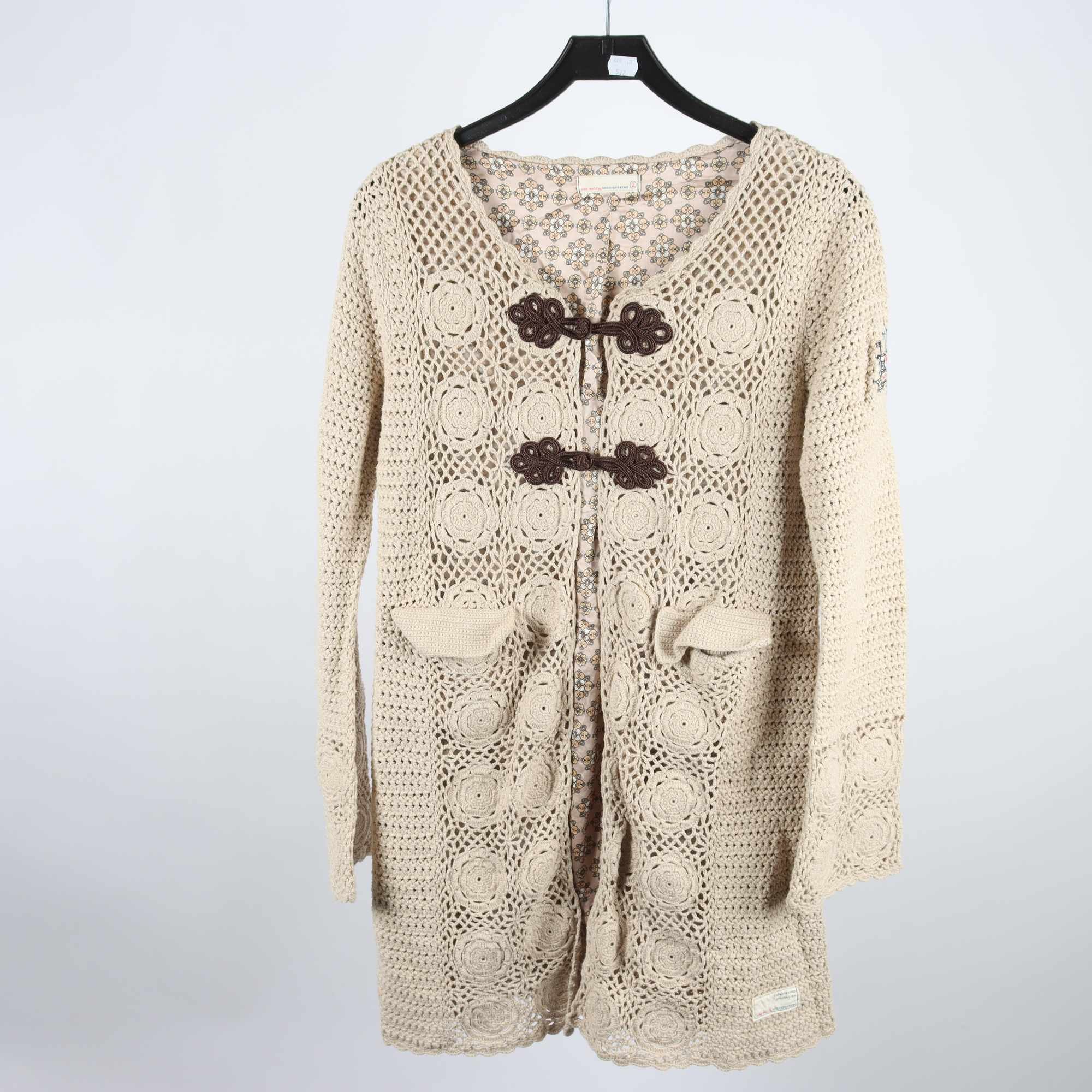 Kofta, Odd Molly beige, virkad, fodrad, stl. M.