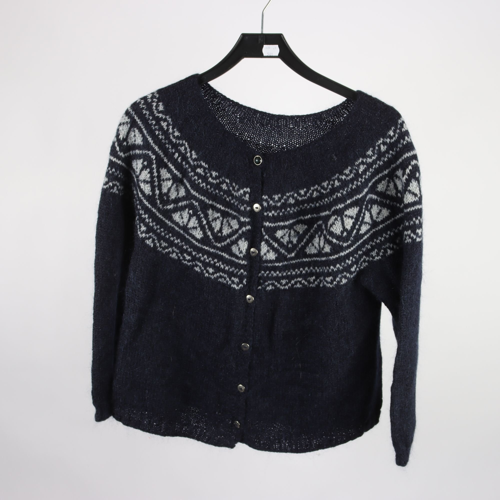 Kofta, Okänd, blå, grå, stl. ca. S/M.