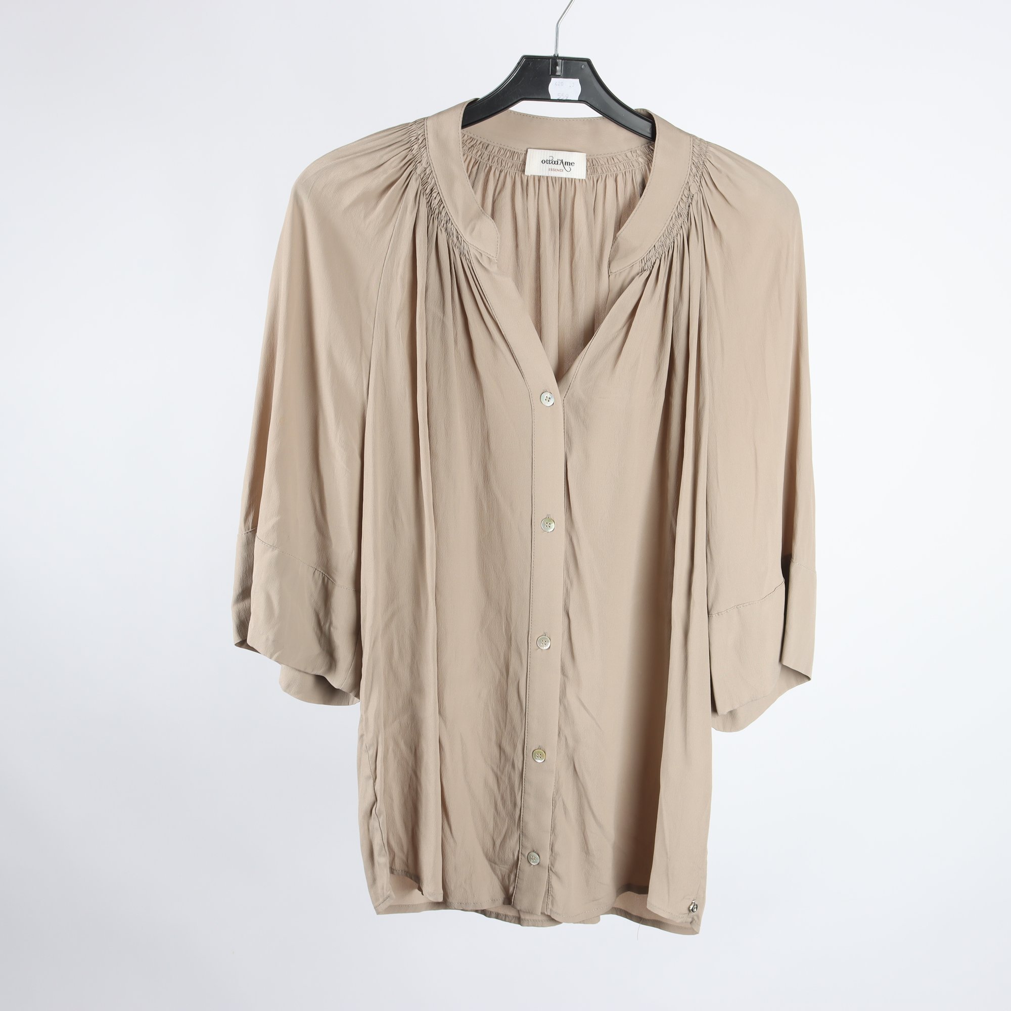 Blus, Ottod Ame, brun, 30% silke, stl. 36.