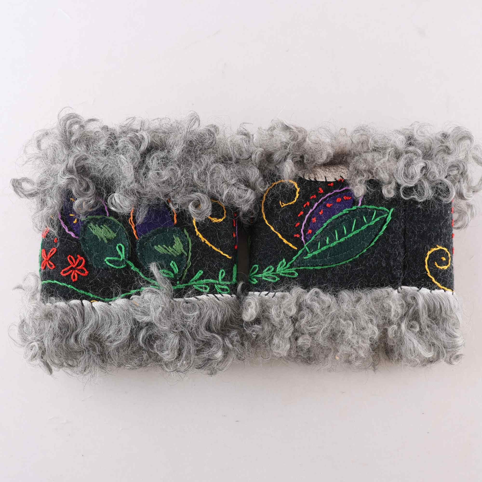 Handledsvärmare, Okänd, grå, mönstrad, fårull