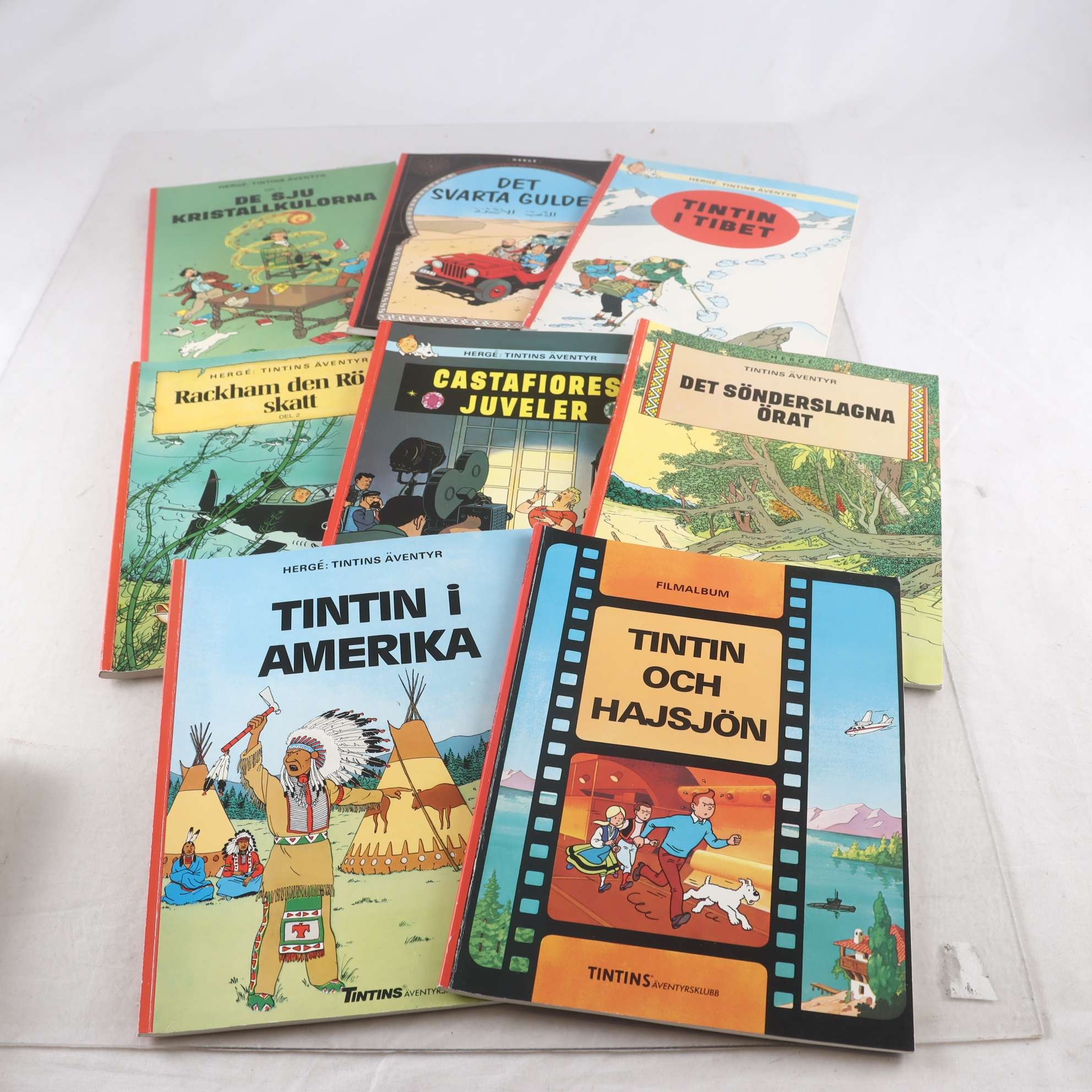 Hergé, Tintins äventyr, 8 album, utgivna 1980-90-tal