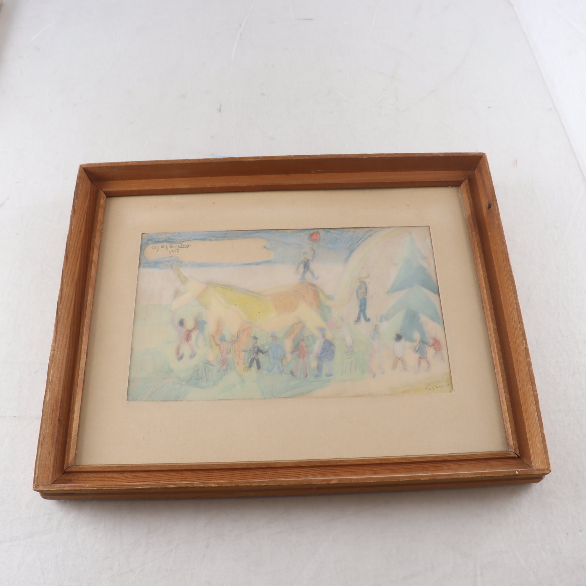 Pastellmålning, Stig Järretorp, (f. 1921-1993), signerad. Samfraktas ej.