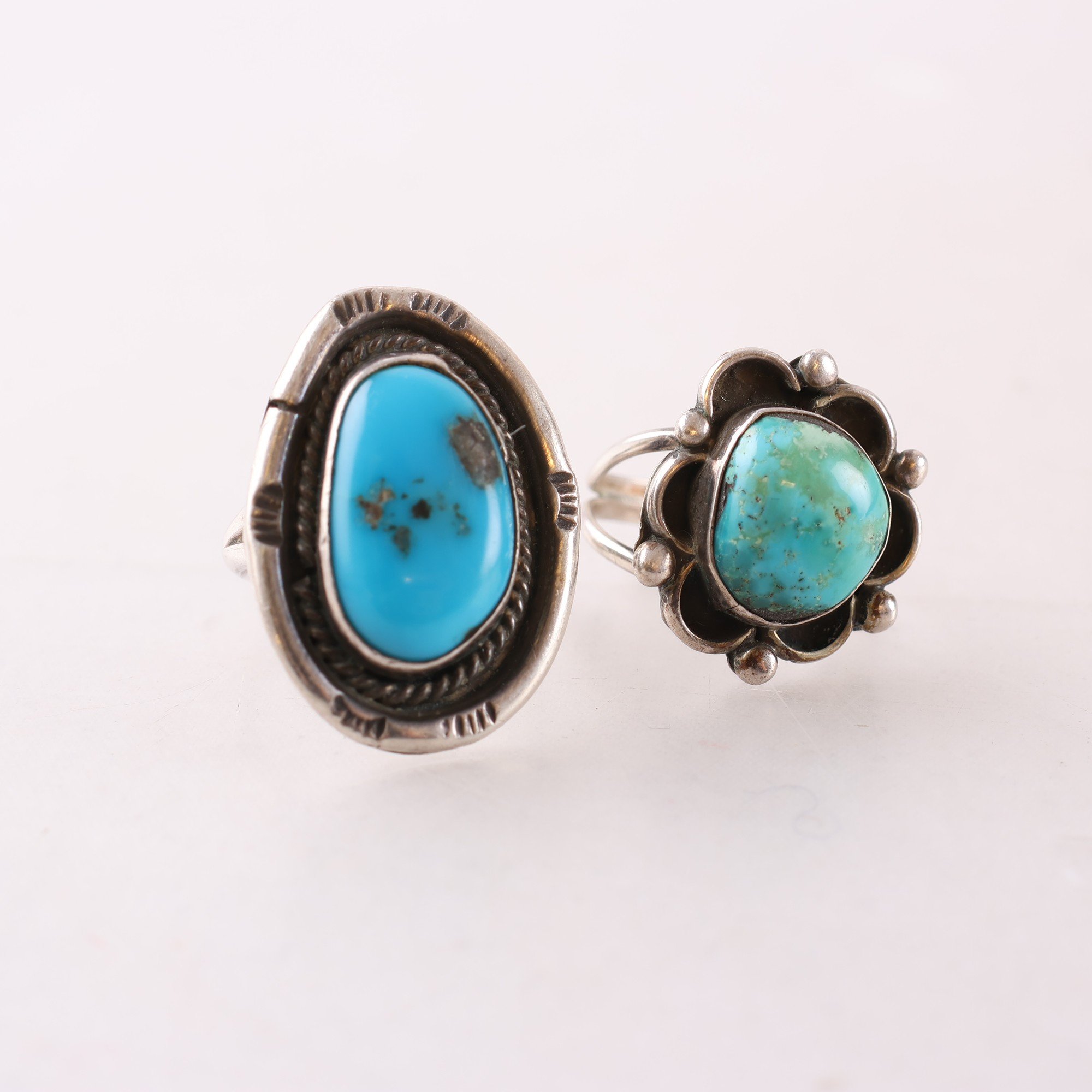 Ringar, silver, turkoser, brv: 12.5g