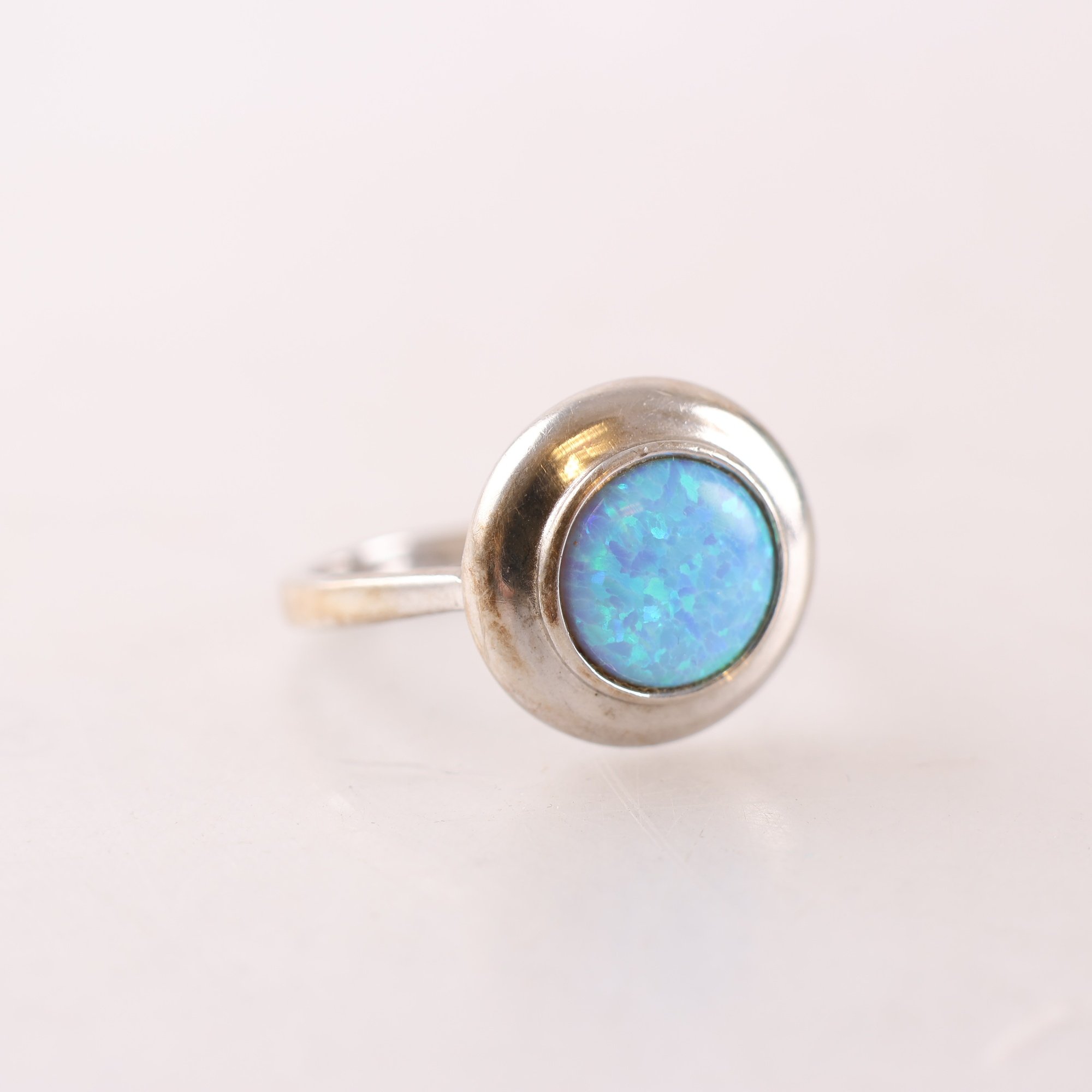 Ring, silver 925, opal, brv: 5.6g