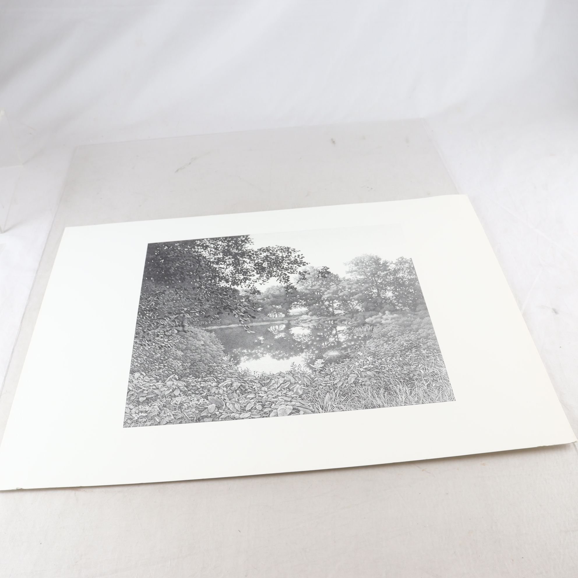 Litografi, oinramad, Mats Nilsson, (1920-2006), osignerad. Endast avhämtning.