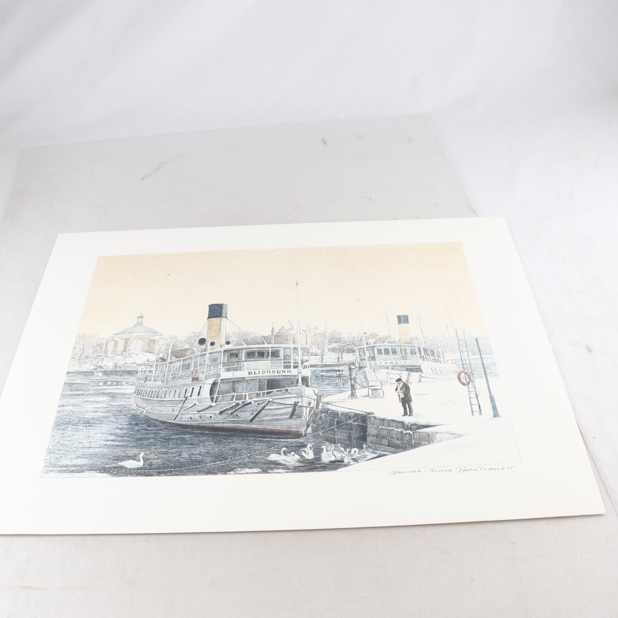 Färglitografi, Berndt Rune Jäverbrant, (f. 1941), signerad. Endast avhämtning.