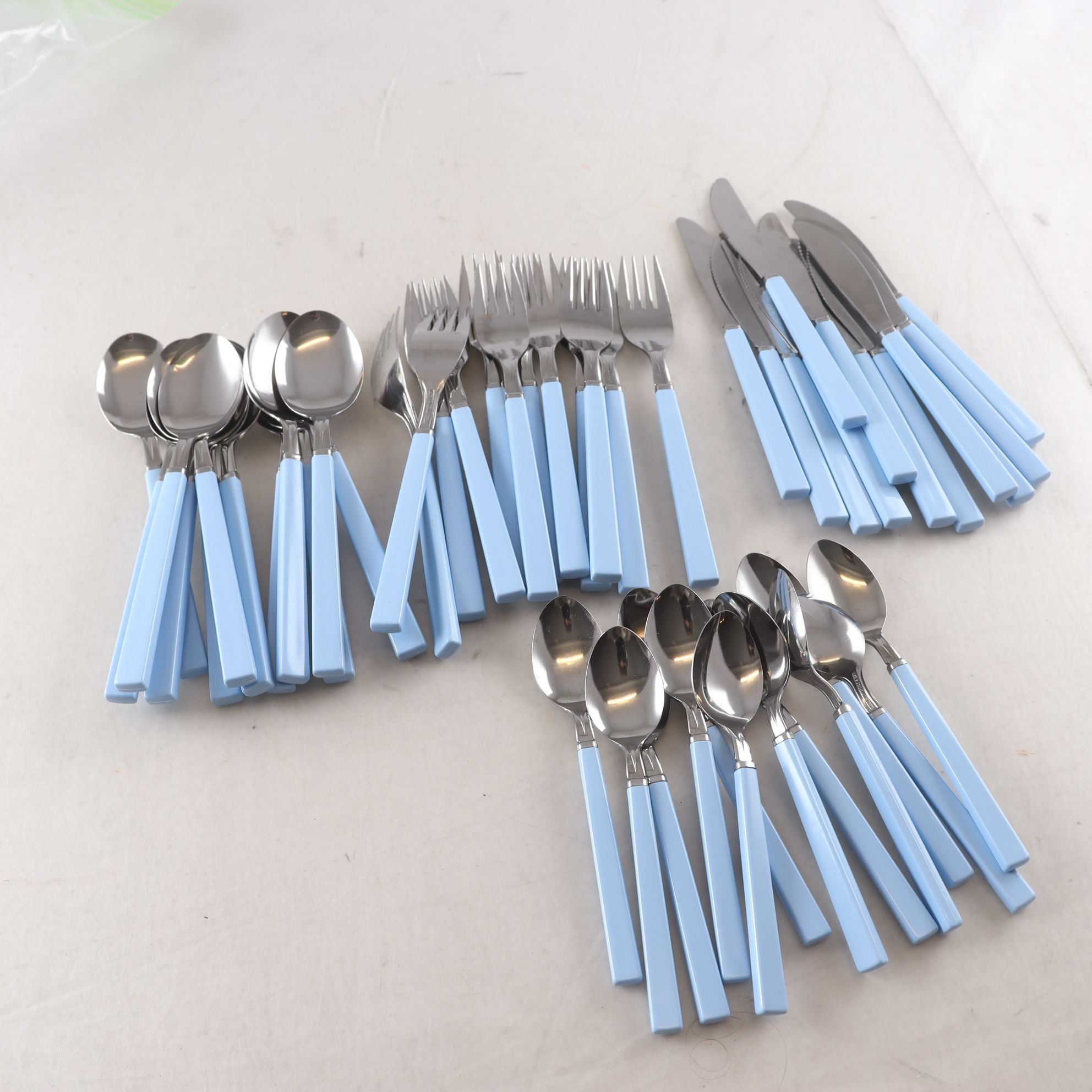 Bestick, ikea, ’Fiesta, ljusblå. 48 delar-