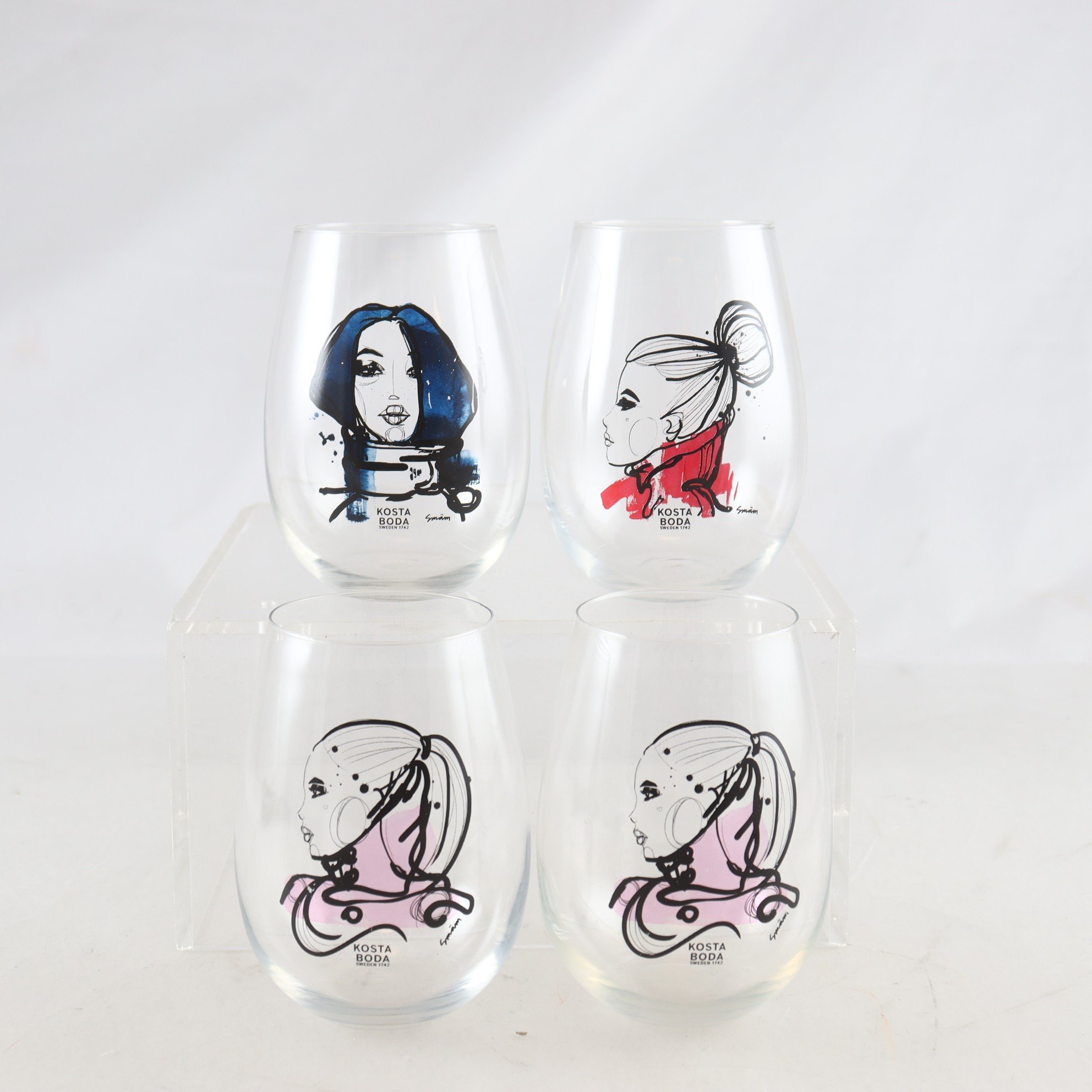 Tumblerglas, Kosta boda, ’All about you’, Sara Woodrow, 4 st. Samfraktas ej.