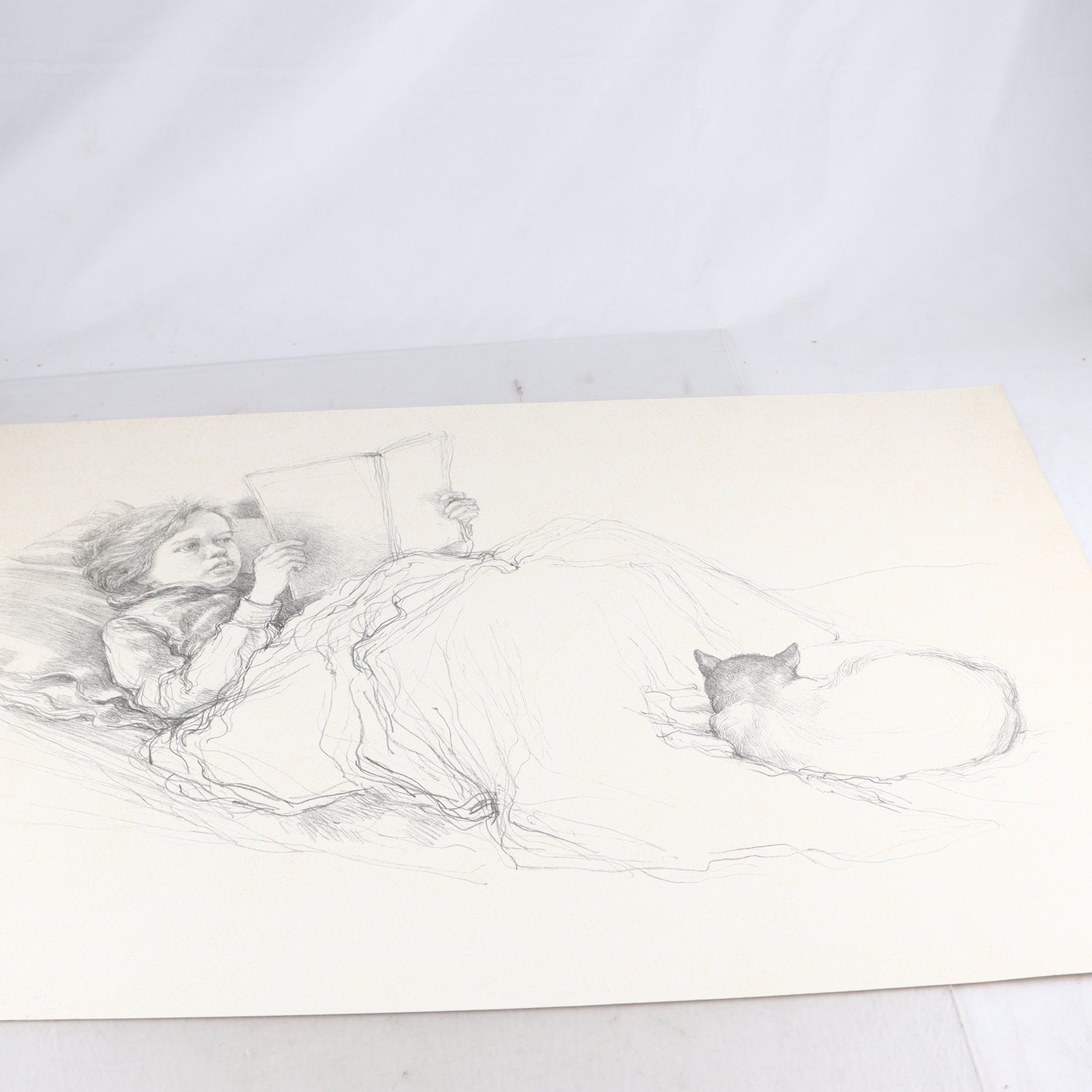 Litografi, Godnattsaga, Jörgen Zetterquist, osignerad. Endast avhämtning