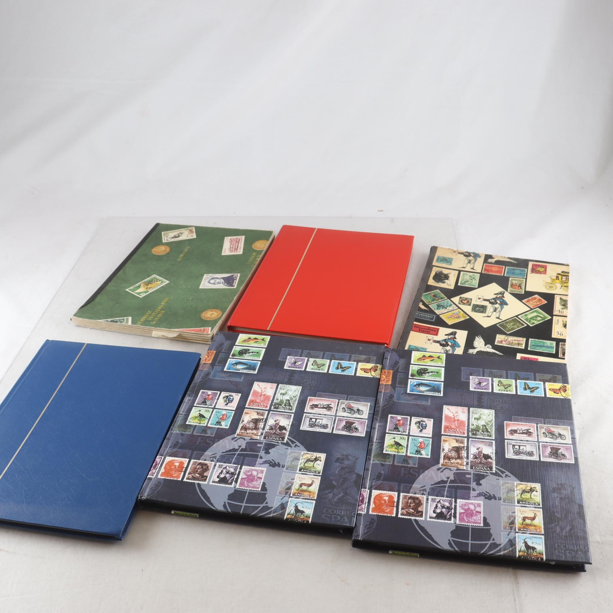 Frimärksalbum, olika länders frimärken, 6 st