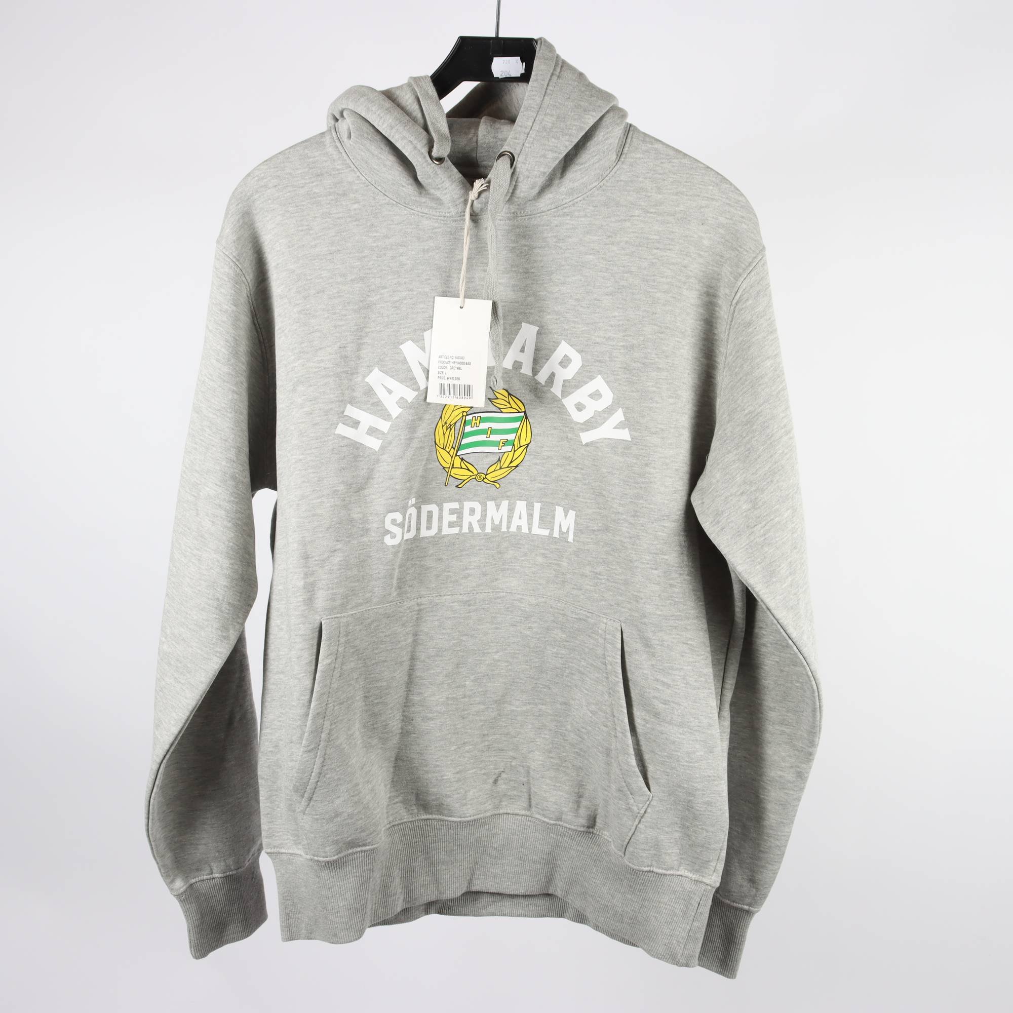 Hoodie, Hammarby Södermalm, grå, stl. L