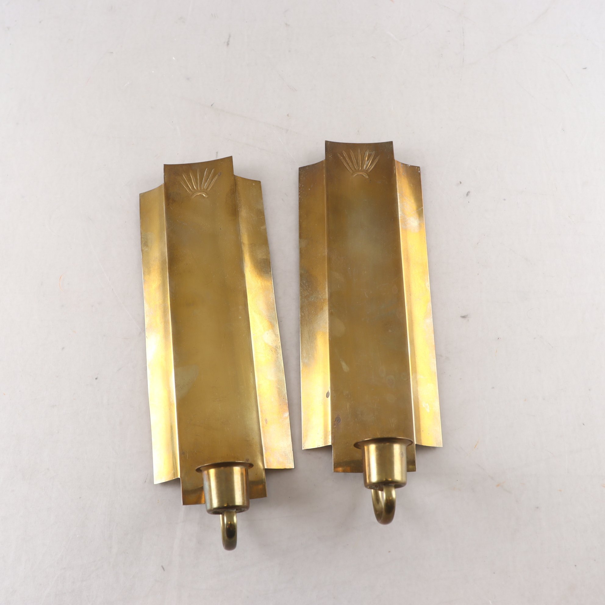 Ljuslampetter, mässing, 1900-tal, 2 st