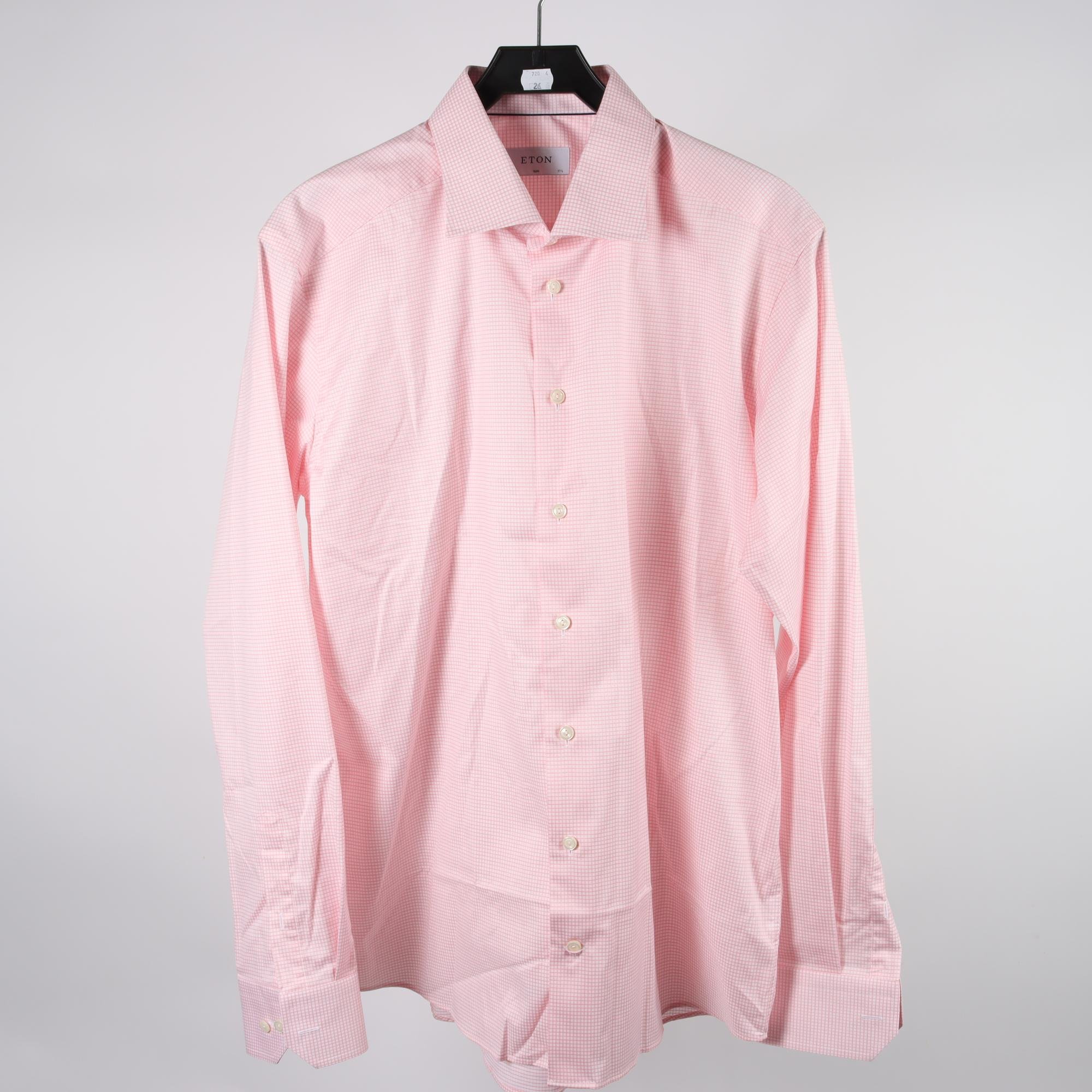 Skjorta, Eton, rosa, vit, stl. XL