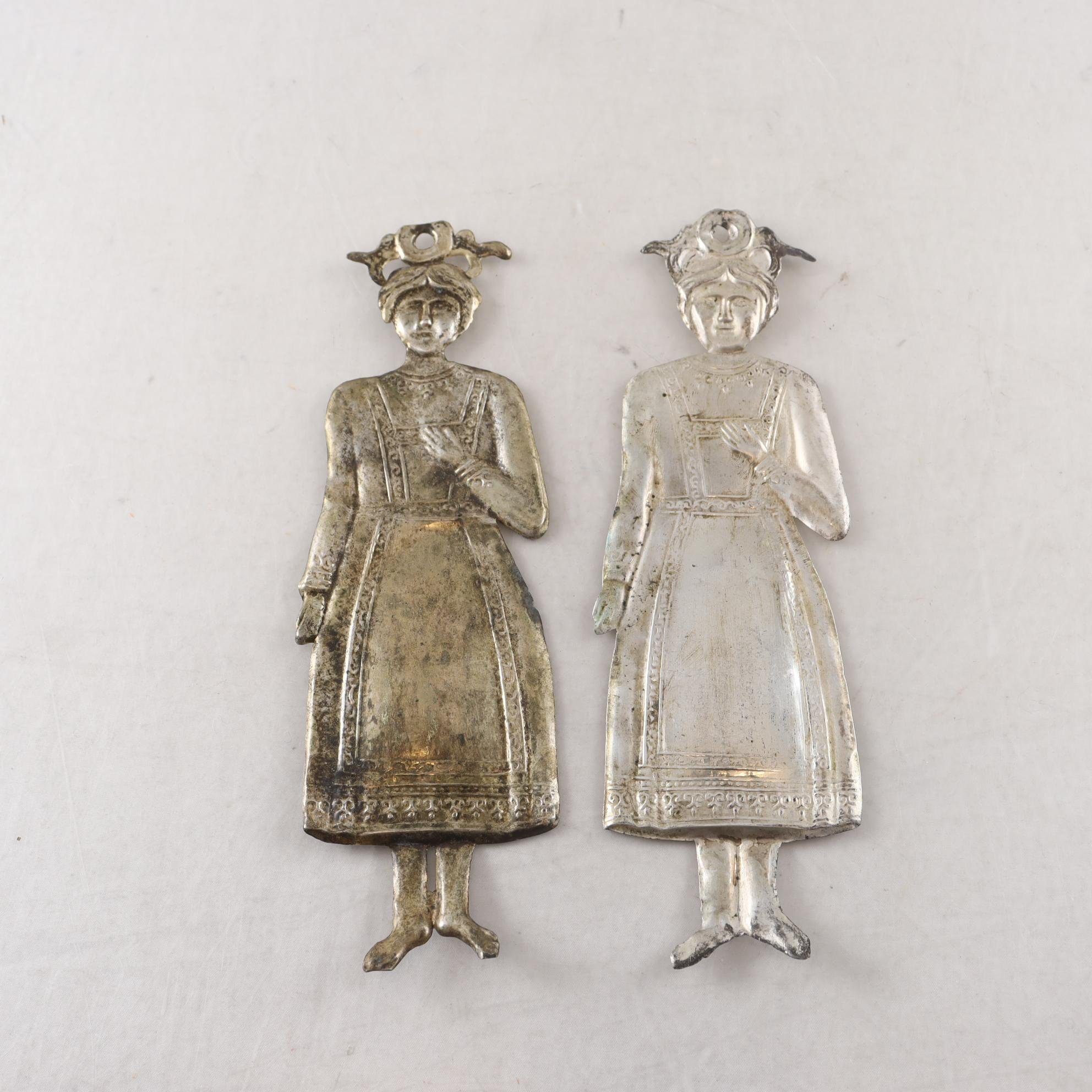 Ikoner, ex-voto, votivgåva, metall, 2 st