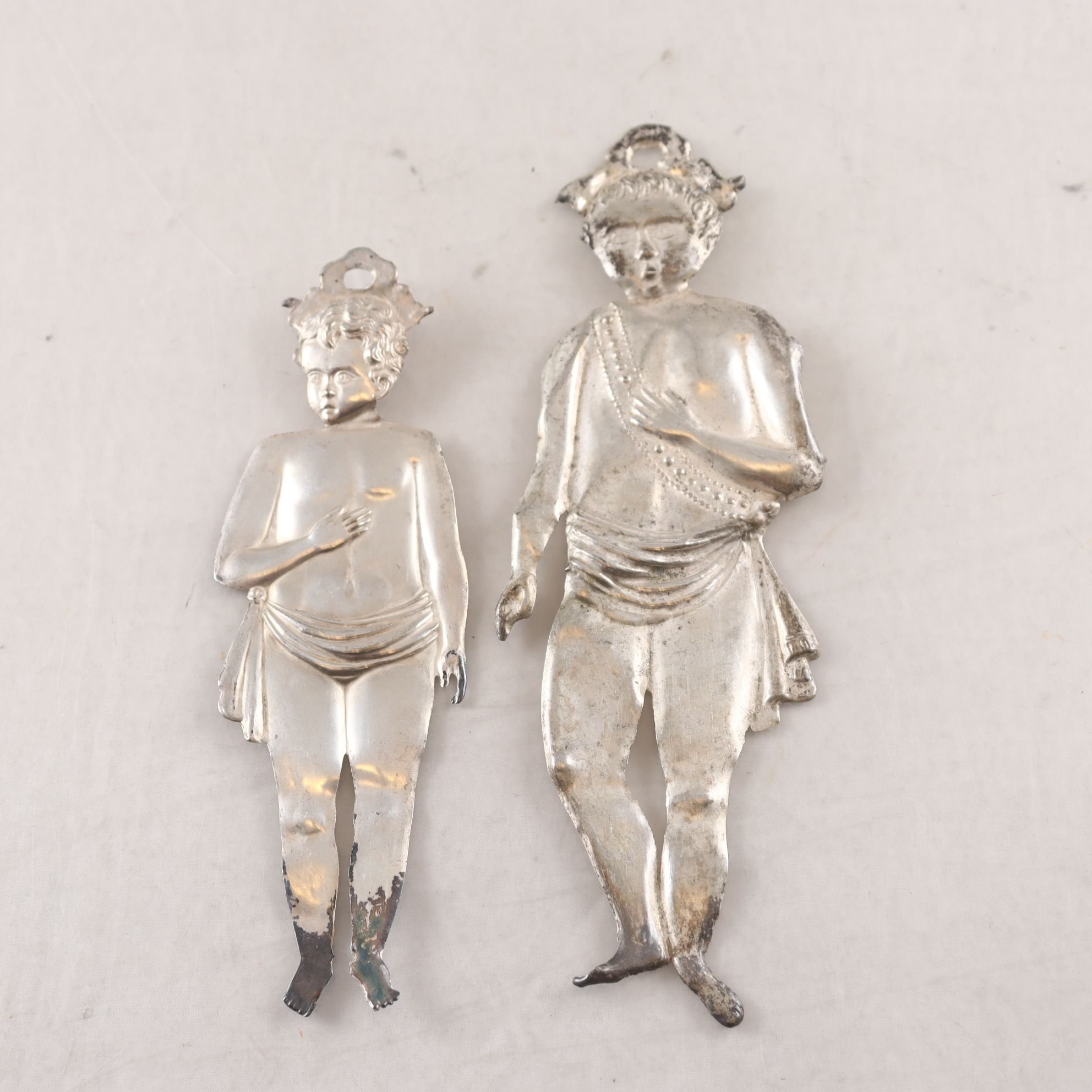 Ikoner, ex-voto, votivgåva, metall, 2 st