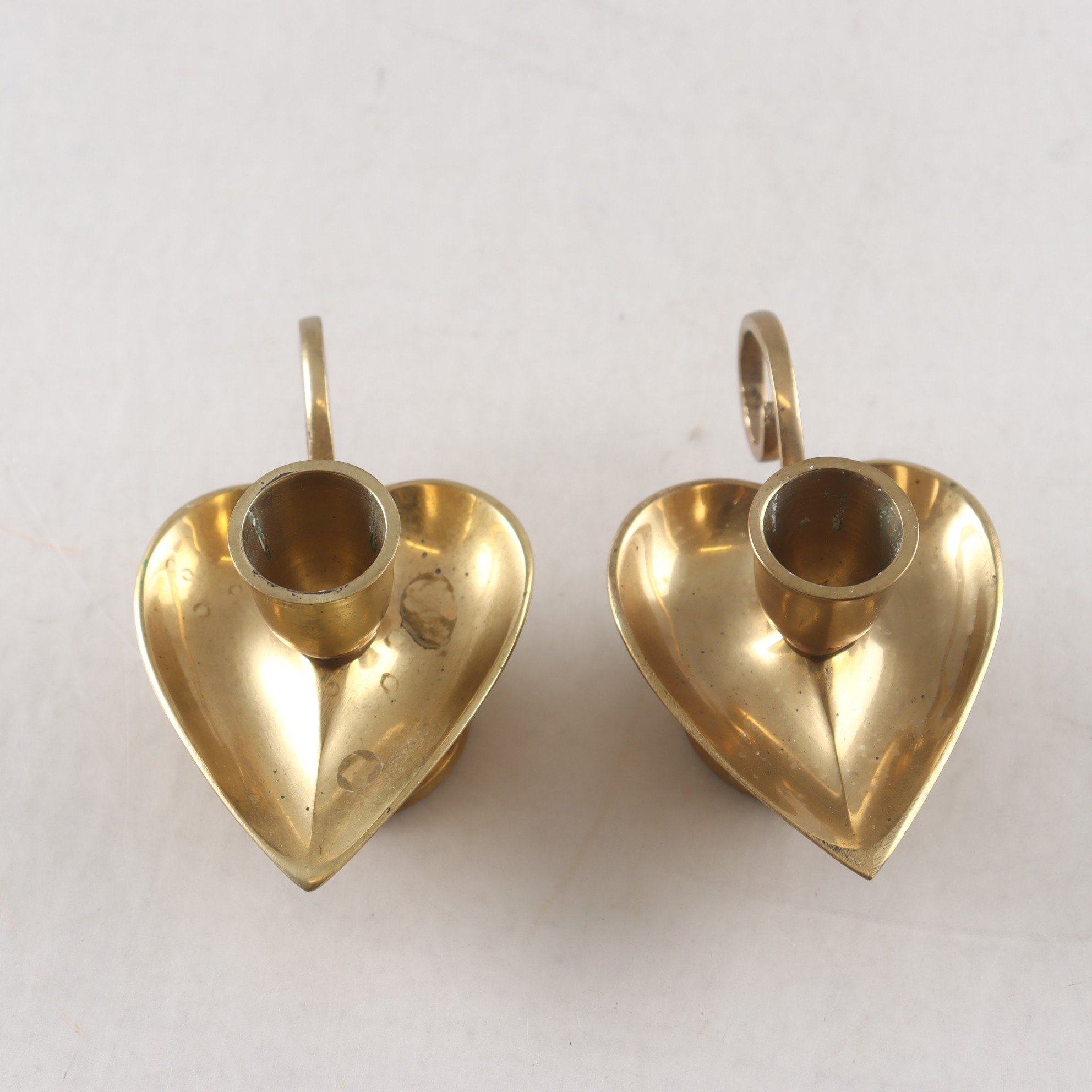 Ljusstakar, Mässing, hjärtblad, 2 st