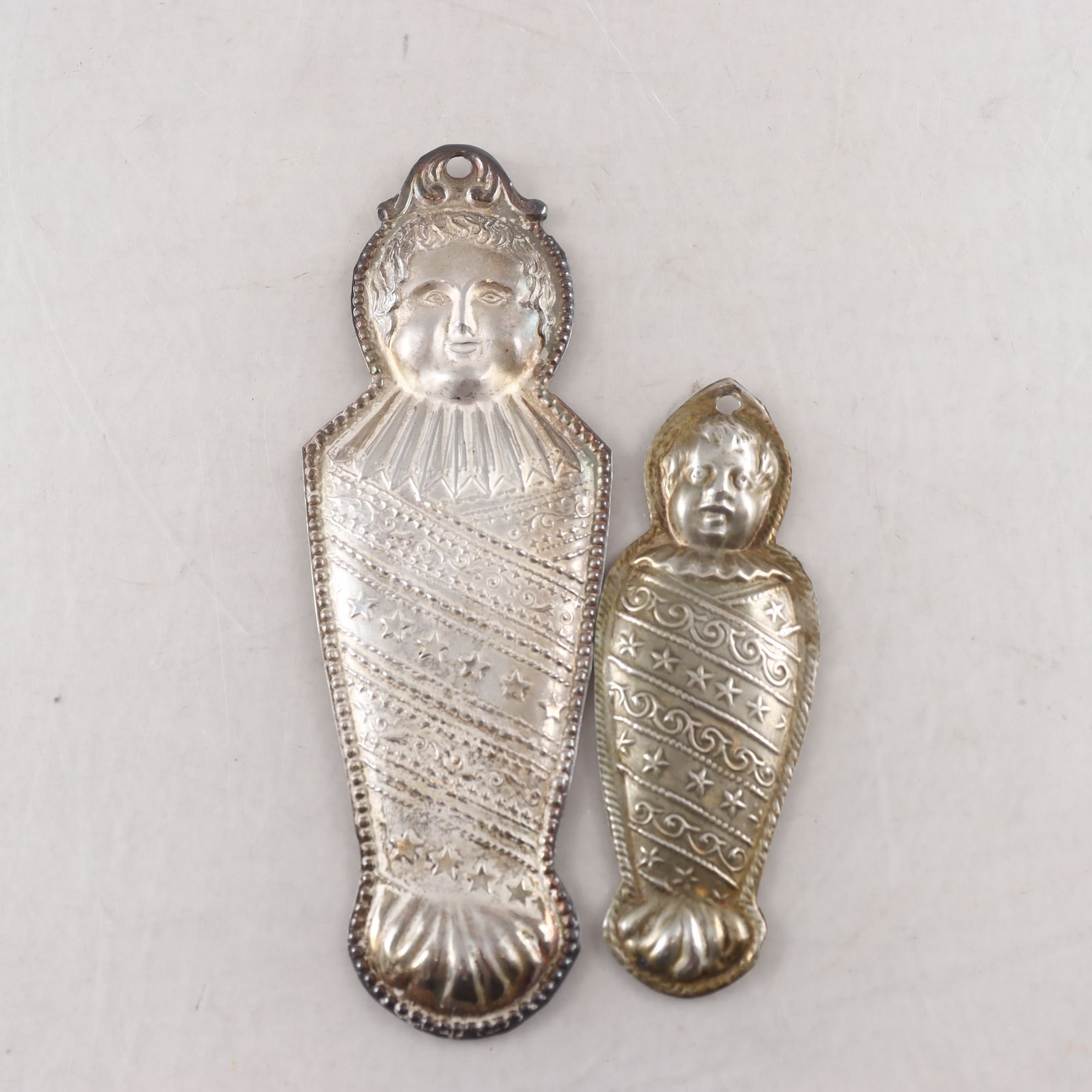 Ikoner, ex-voto, votivgåva, metall, 2 st