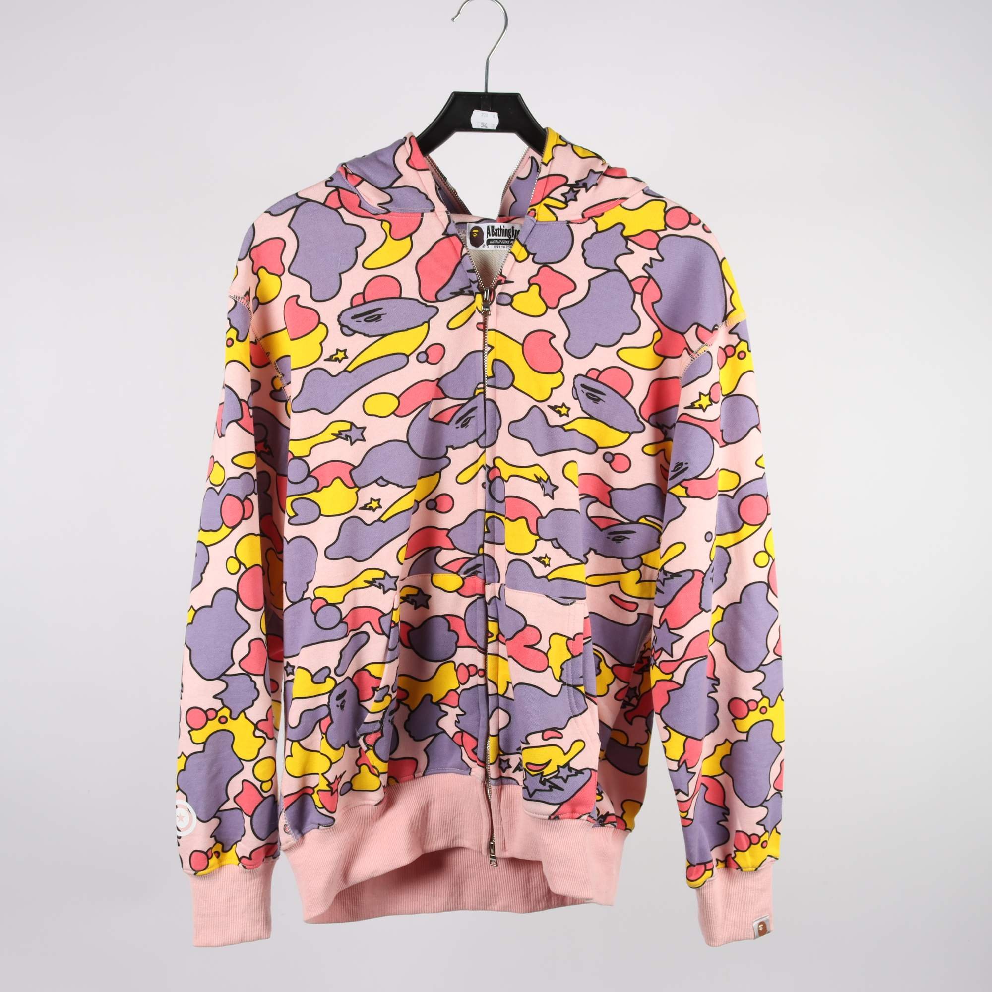 Hoodie, A Bathing Ape, mönstrad, lila, rosa, stl. XXL.