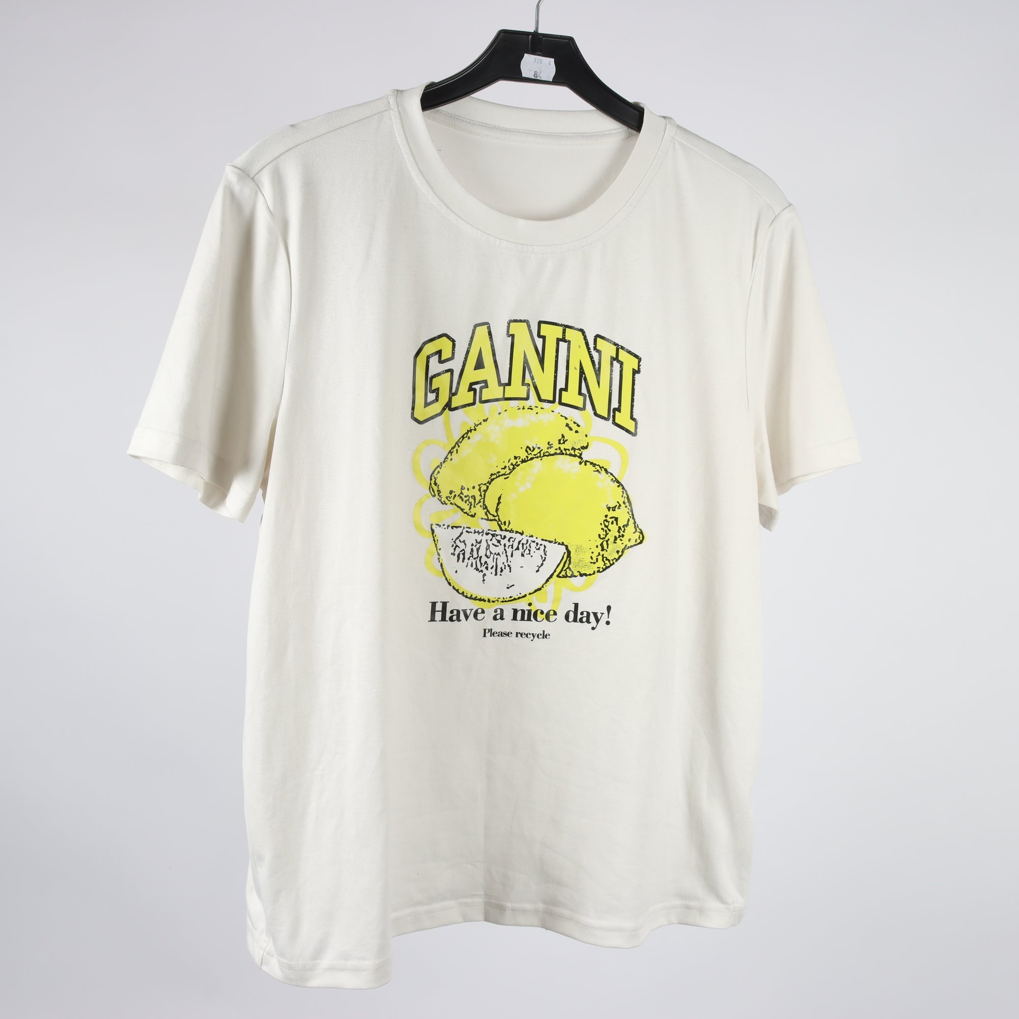 T-shirt, Ganni, vit, stl. (S)