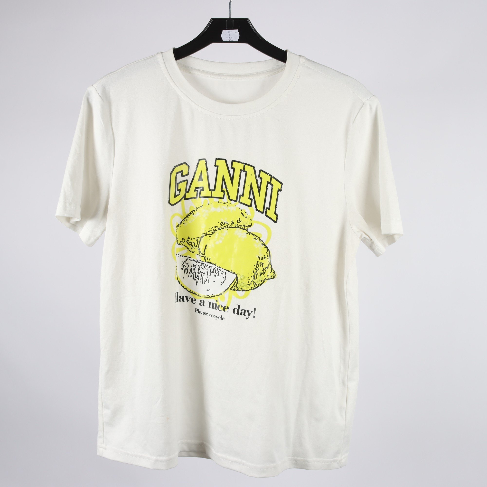 T-shirt, Ganni, vit, stl. S