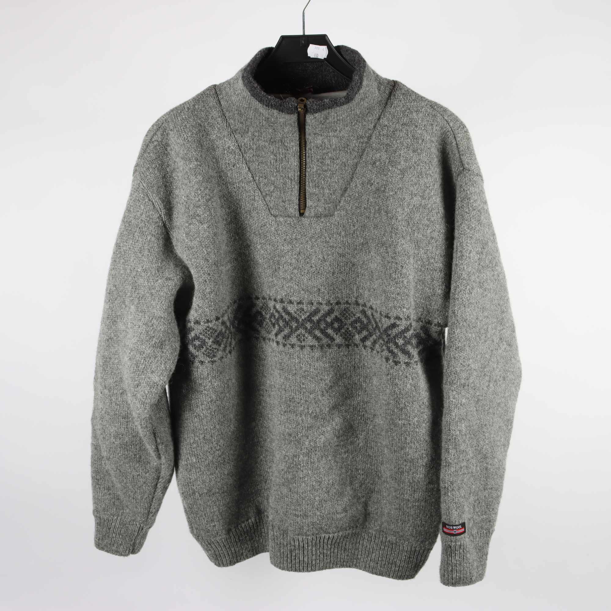 Fodrad tröja, Norwool, grå, ull, stl. M.