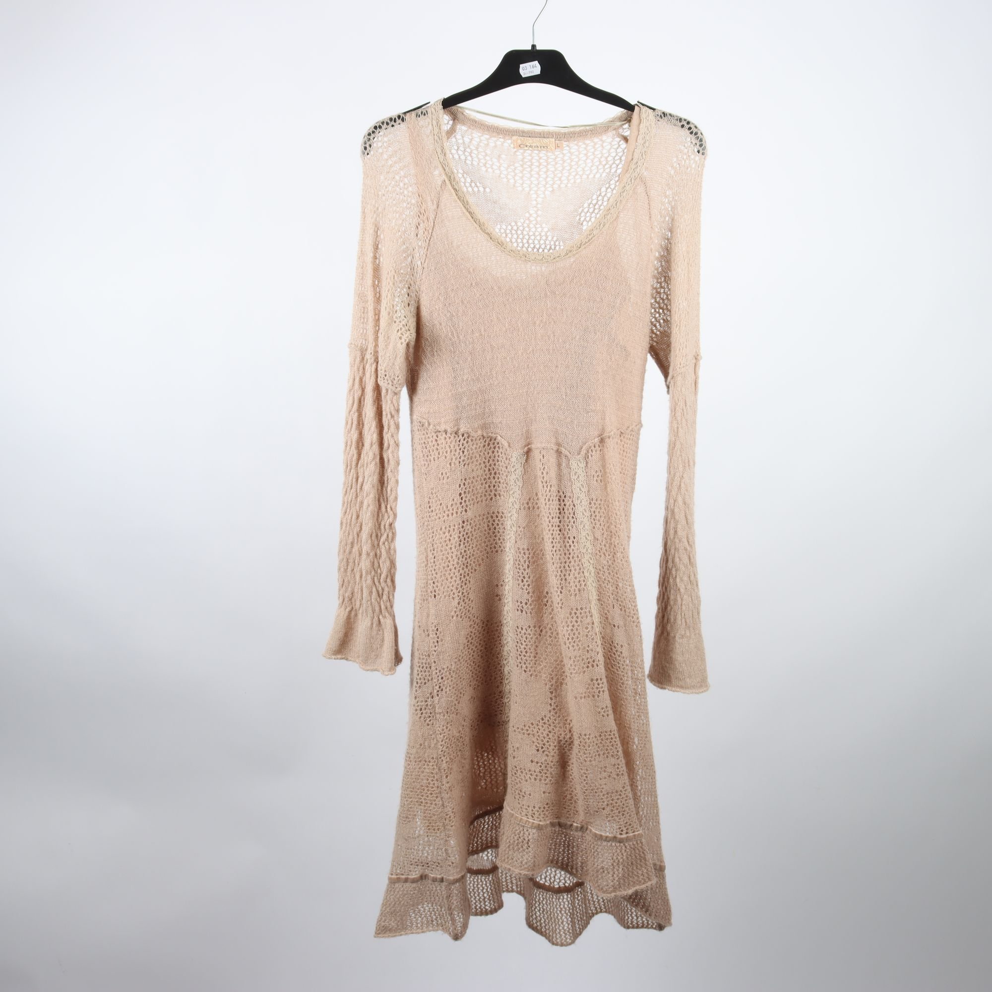 Klänning, Stickad, Cream, Stl.L