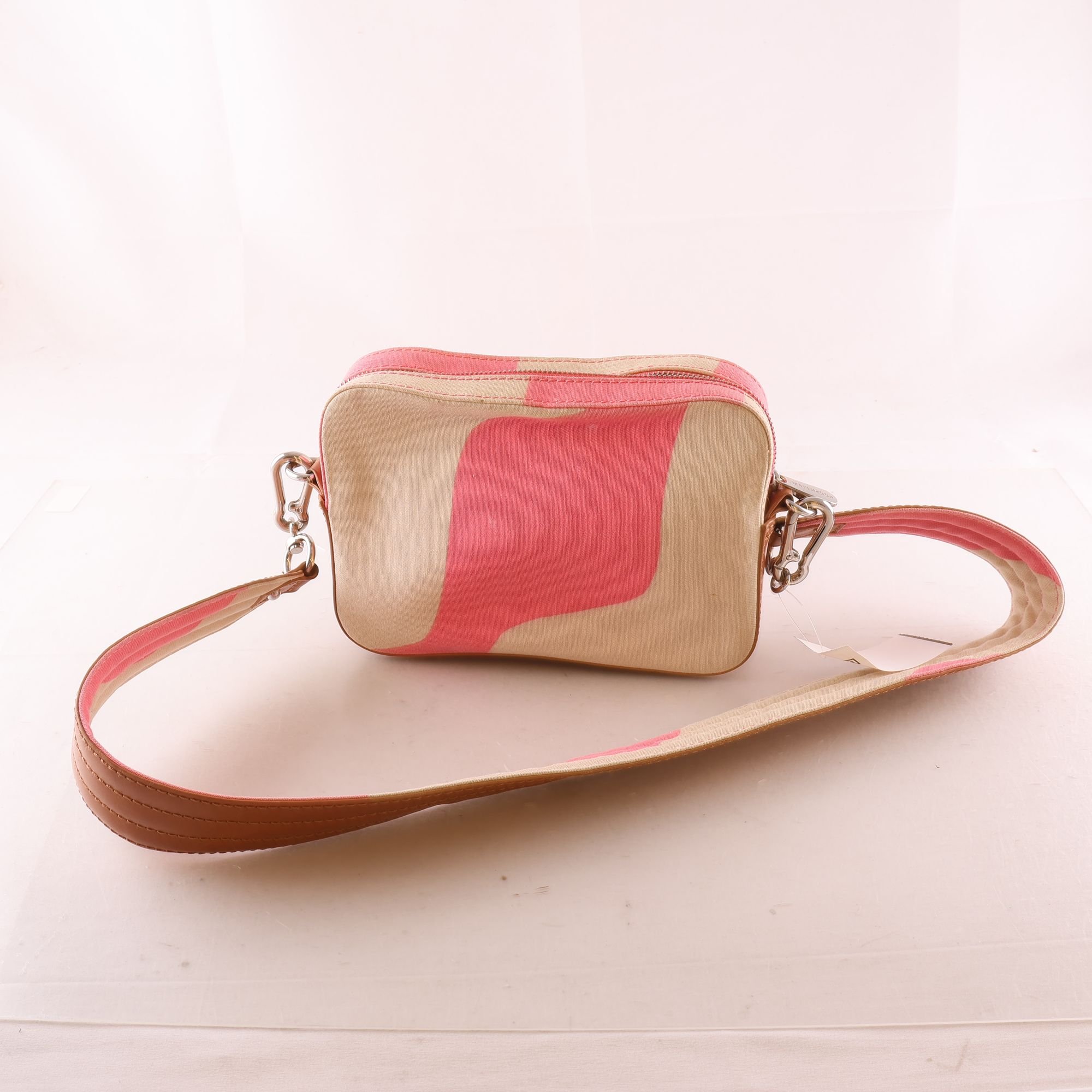 Axelremsväska, Marimekko, skinn, canvas,