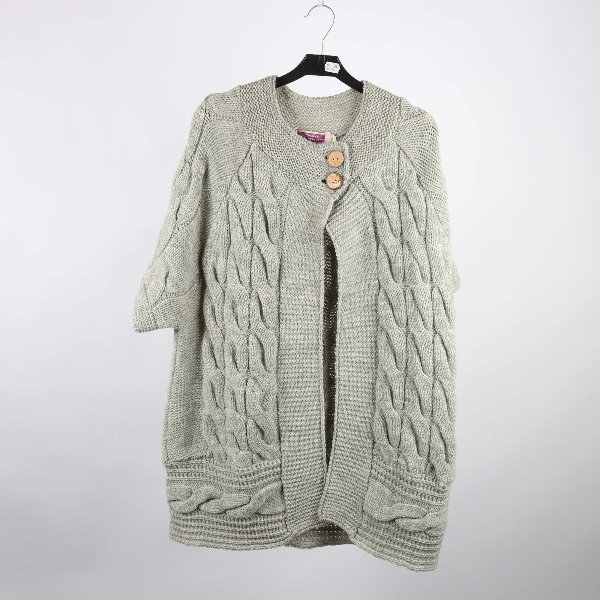 Stickad kofta, Highland Home Industries, 100% ull, stl. L