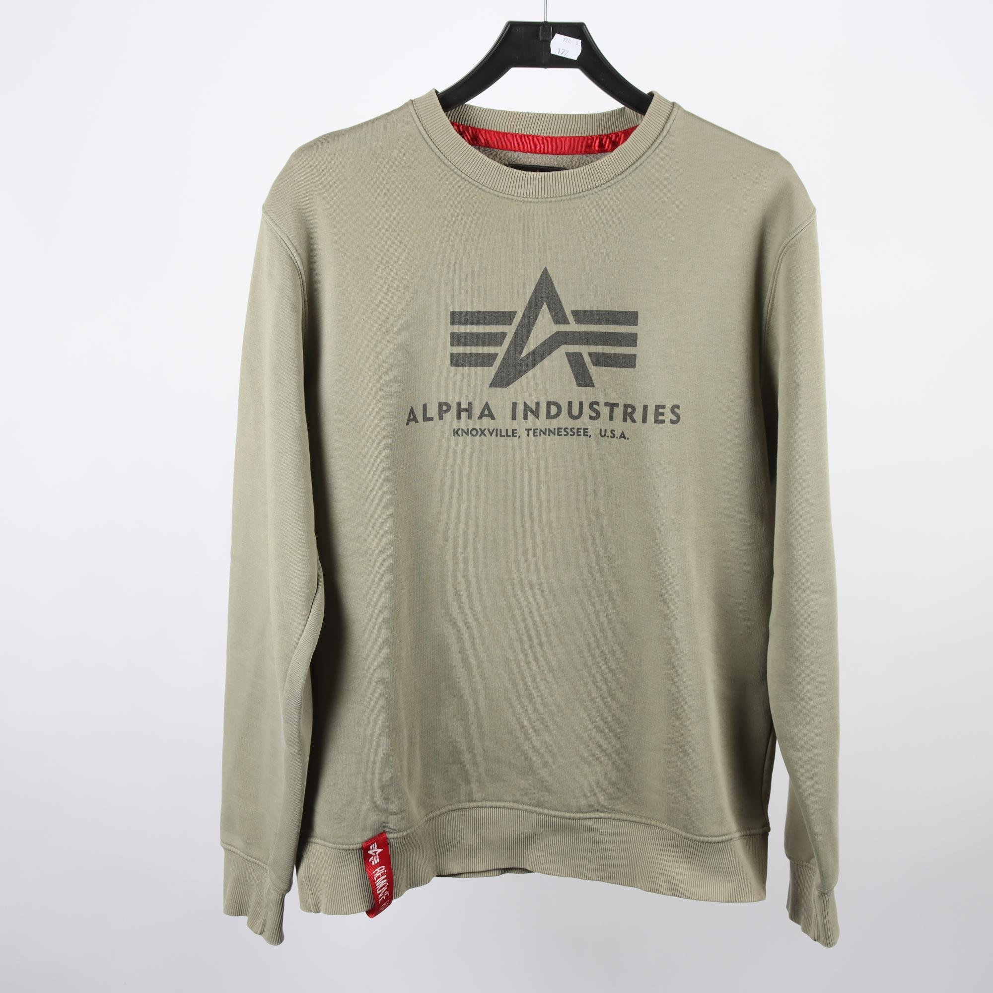 Sweatshirt, Alpha Industries, khaki , stl. L