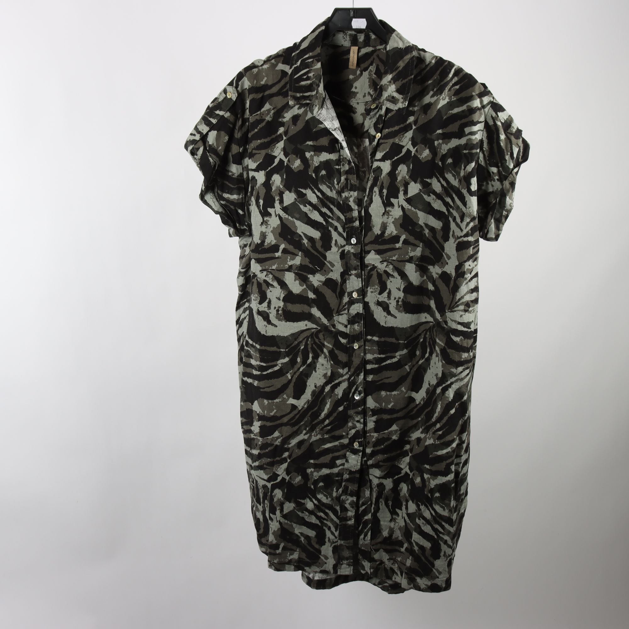 Klänning, Soya Concept, grå, svart, lin, stl. L.