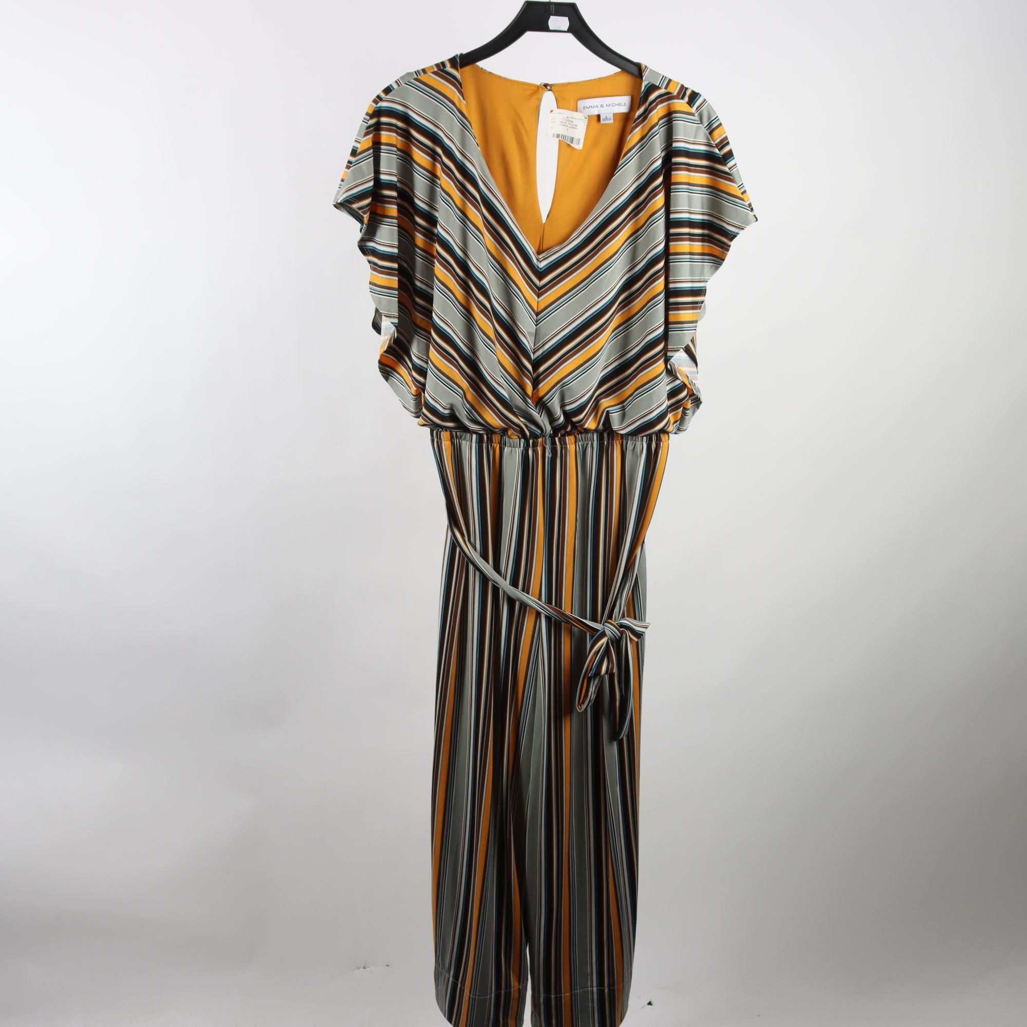 Klänning, Emma & Michele, randig, gul, grå, stl. L.