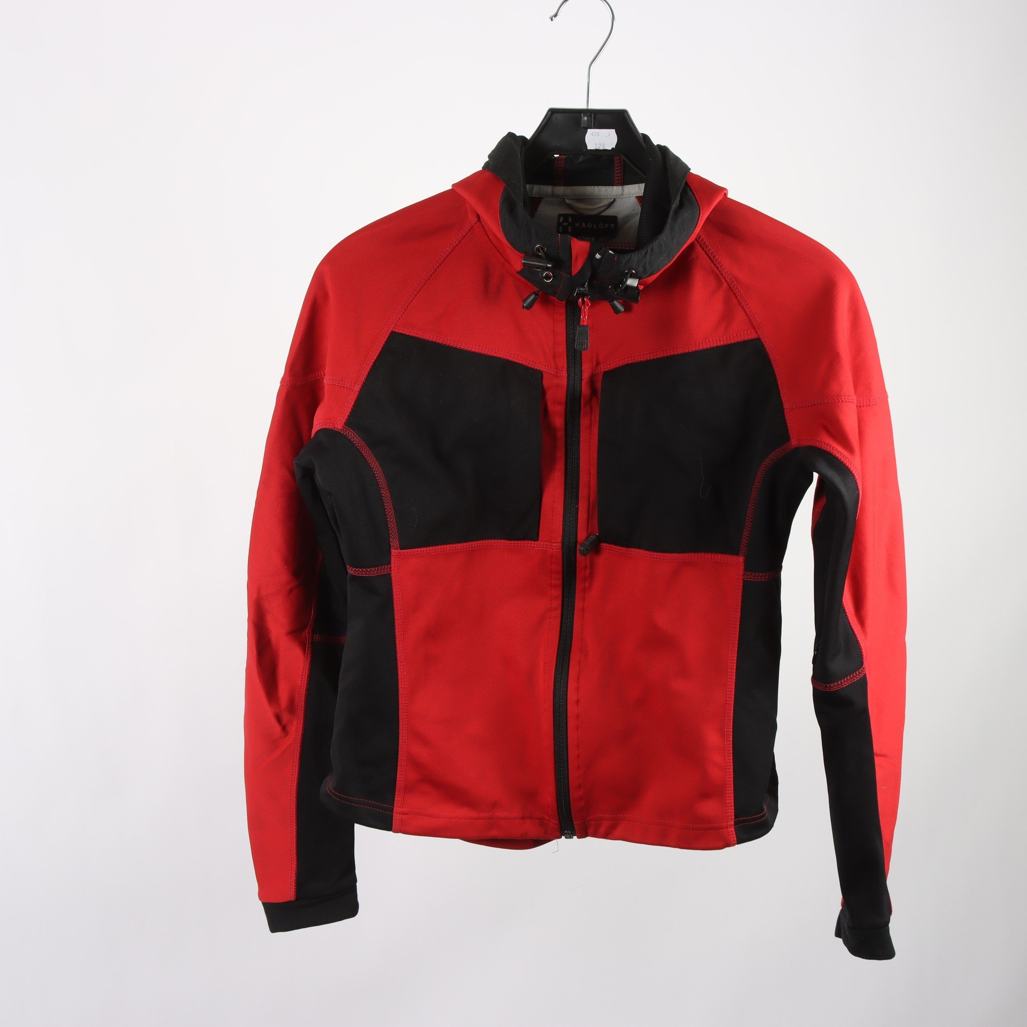 Vindjacka, Haglöfs, röd, svart, stl. 38.