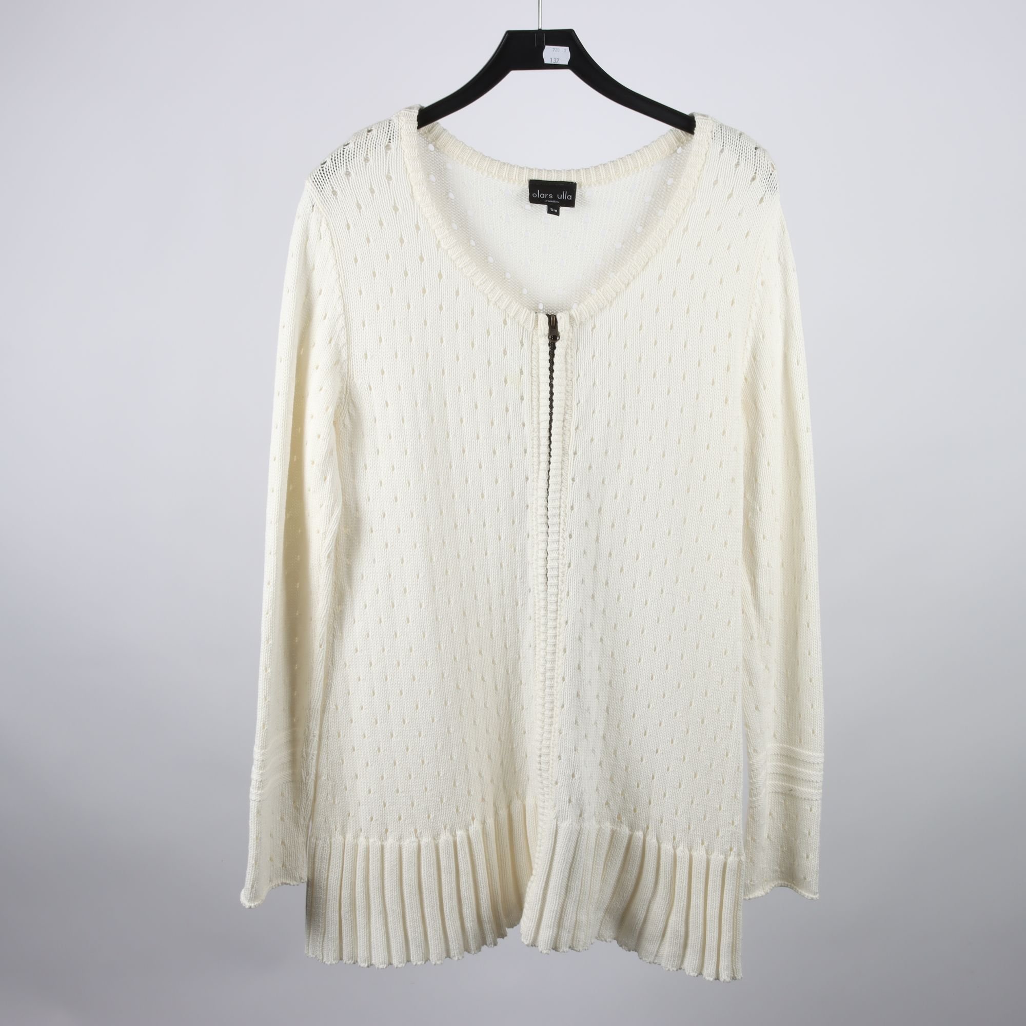 Kofta, lång, Olars Ulla, vit, stl. S/M