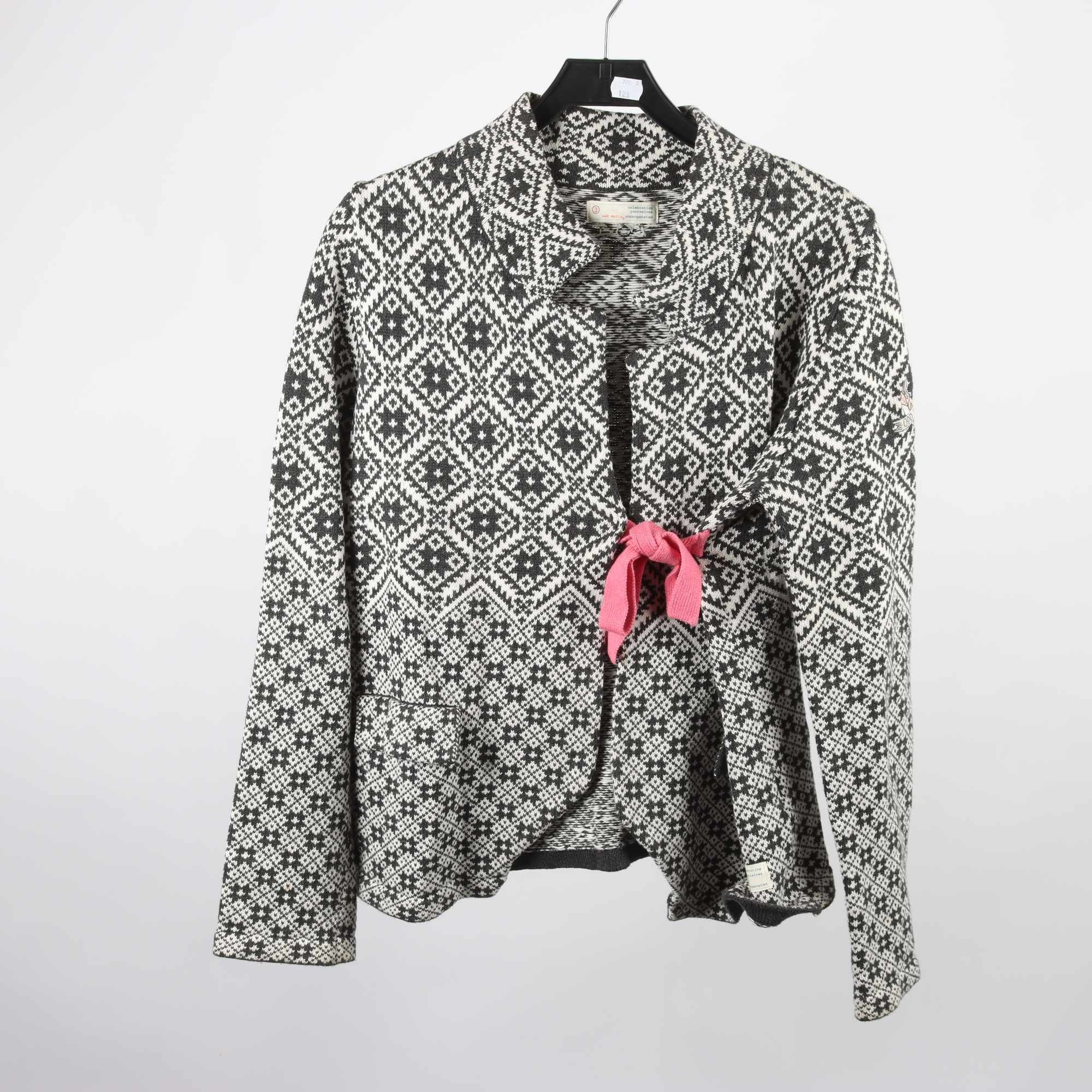 Kofta, Odd Molly, gråsvart, vit, mönstrad, stl. 3 (L)