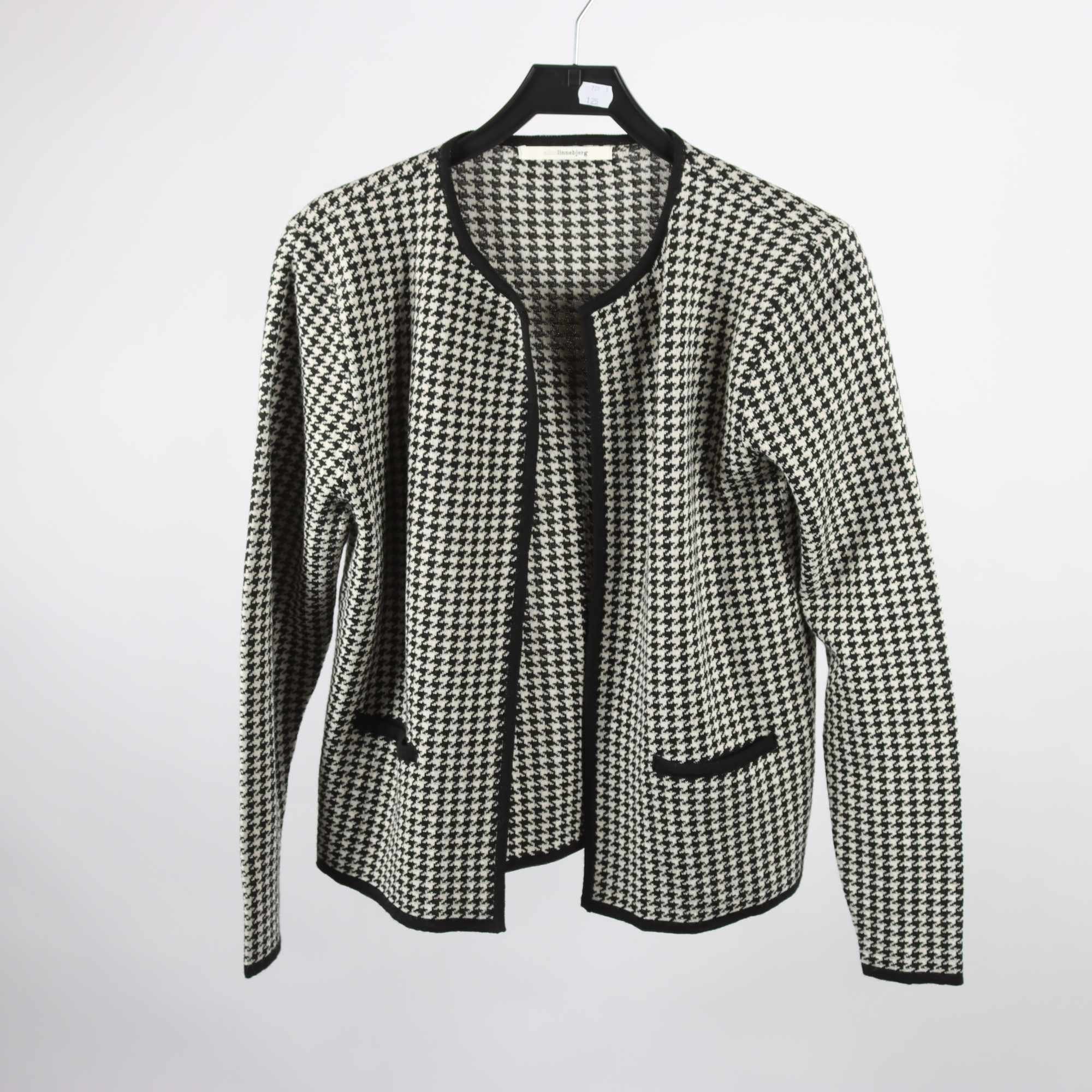 Kofta, Sibin Linnebjerg, svart, vit, mönstrad, stl. L