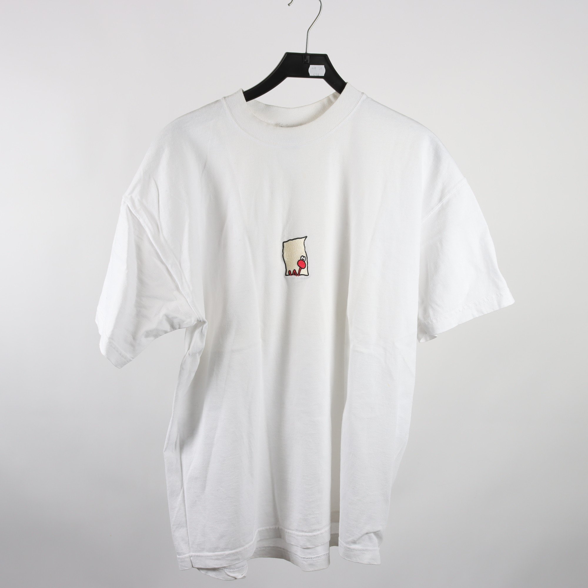 T-shirt, Big Moose Design, vit, stl. ca. L/XL.