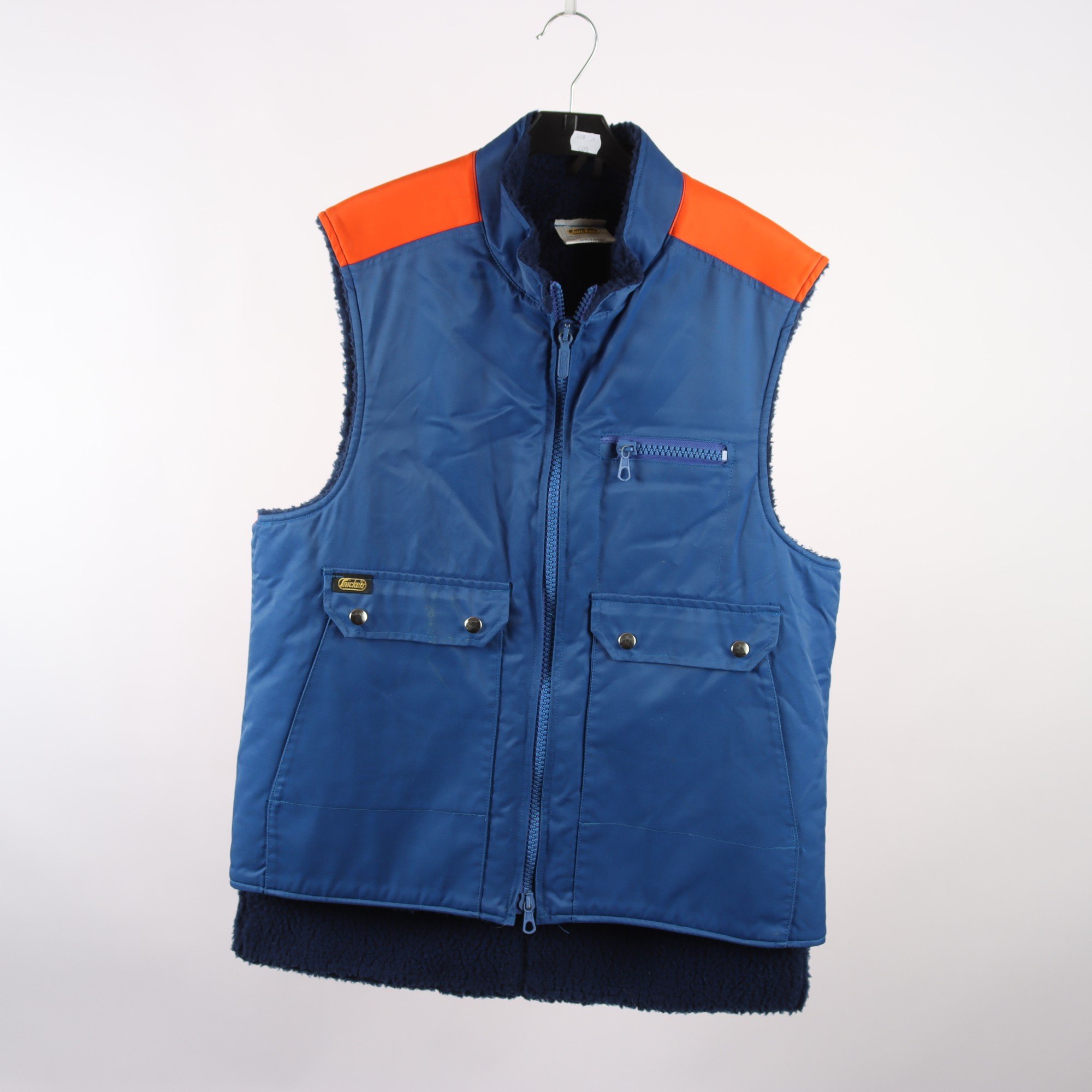 Väst, Snickers, blå, orange, pilefoder, stl. L.