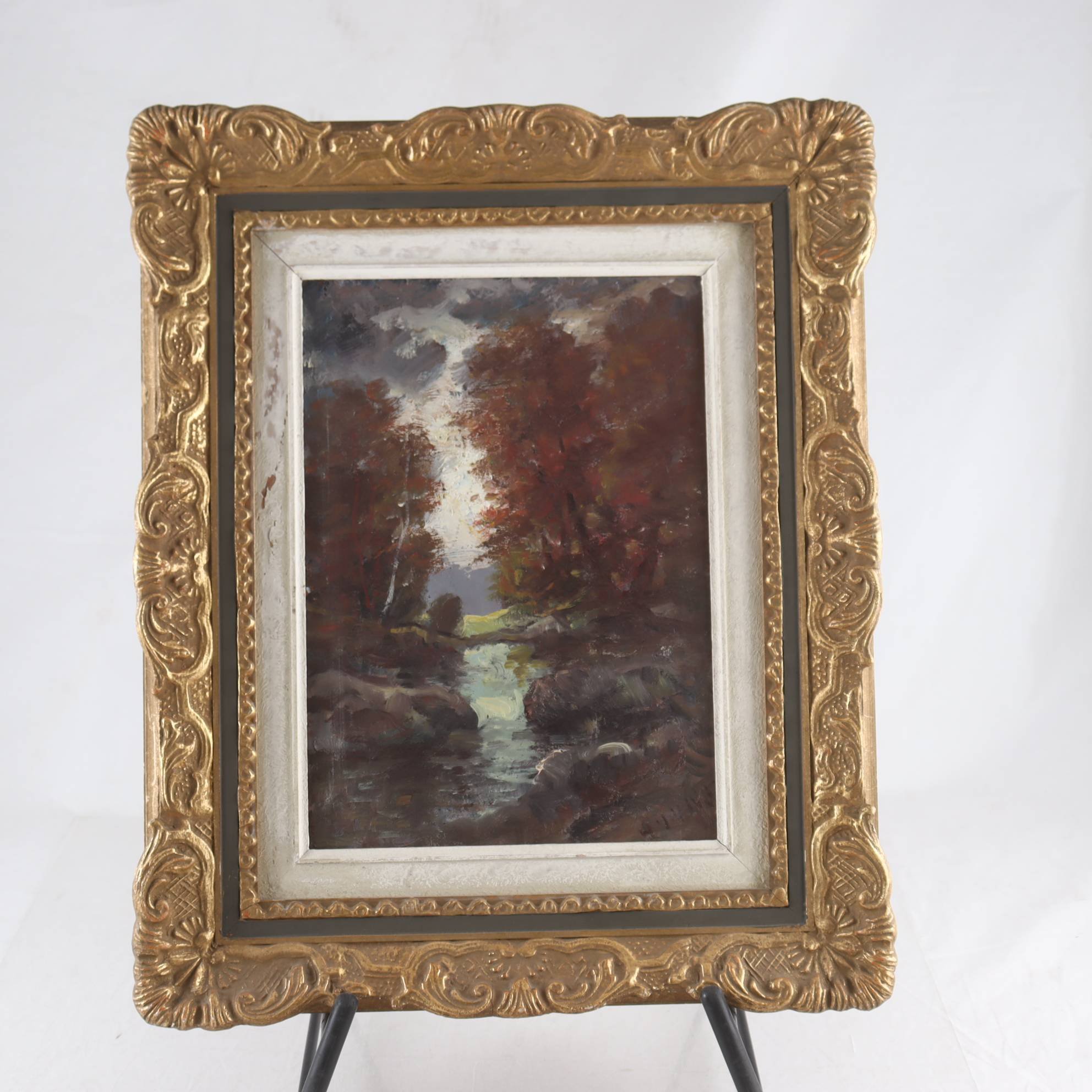 Olja på pannå, signerad. Samfraktas ej