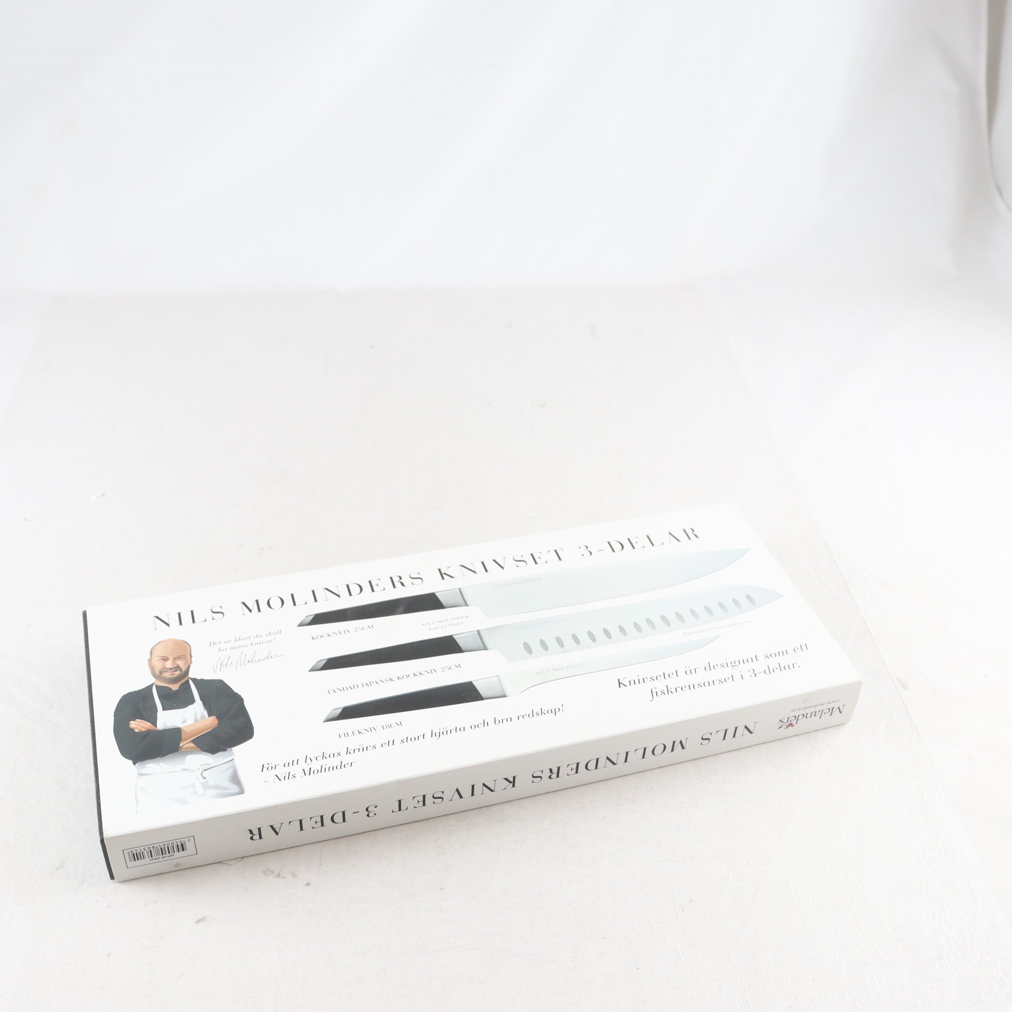 Kockkniv, tandad japansk kockkniv, filékniv, Nils Molinder, 3 st