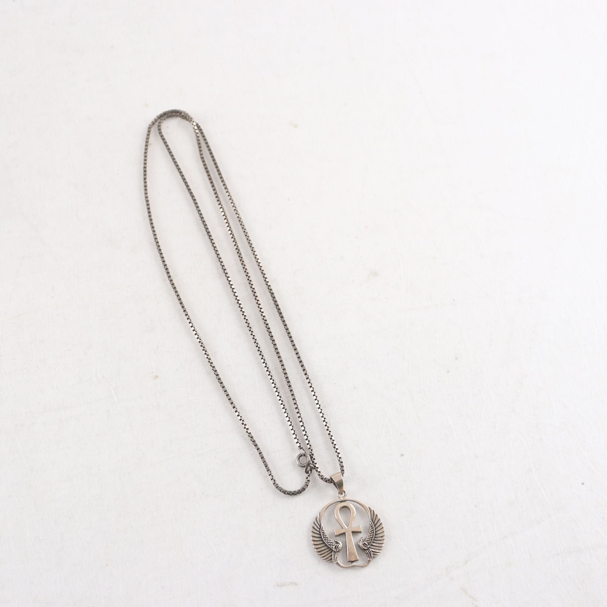 Halsband med Ankh Kors, venetiansk kedja, silver 925.
